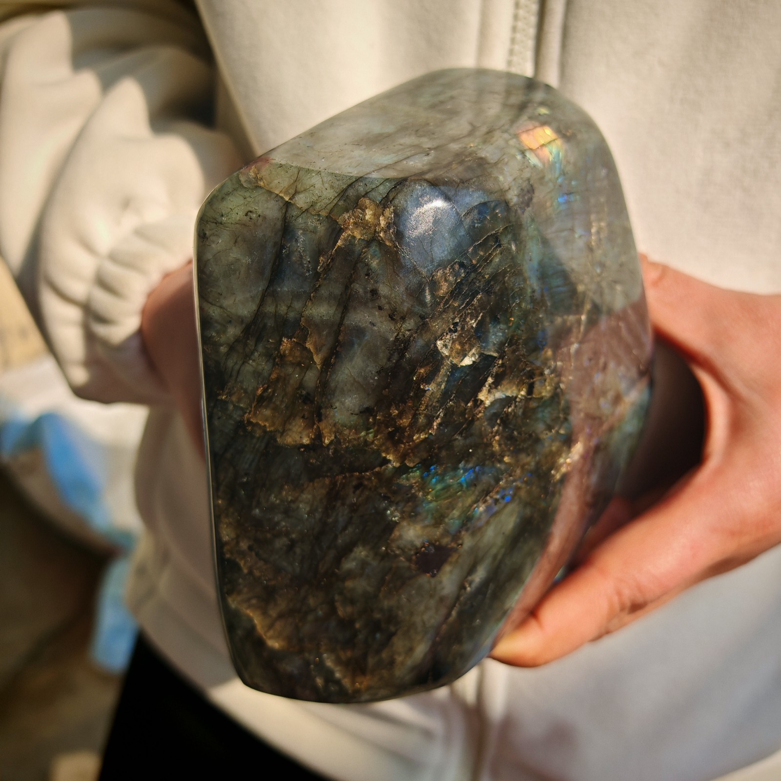 4.95LB Natural Labradorite Mineral Quartz Crystal Mineral Reiki healing