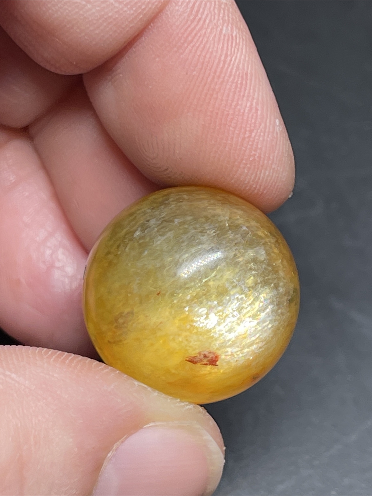 Yellow Mica Mini Sphere Ball Orb Marble Crystal 20.2mm