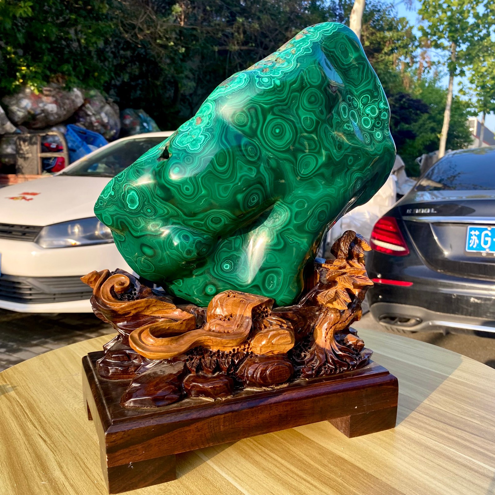 27.84LB Natural Polished Malachite Mineral freeform specimen Reiki Stone