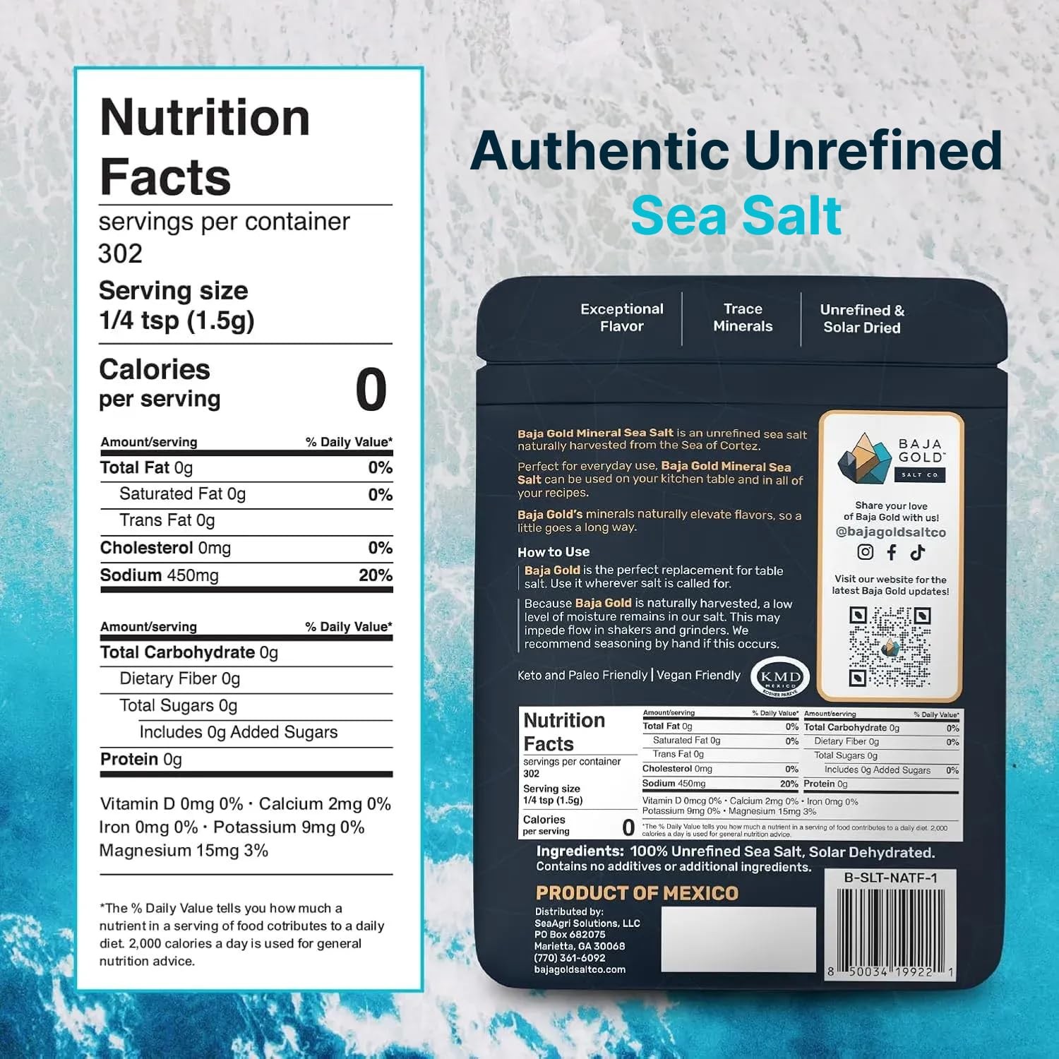 Baja Gold Mineral Sea Salt – Recommended by Gary Brecka 16 Ounce (Pack of 1)