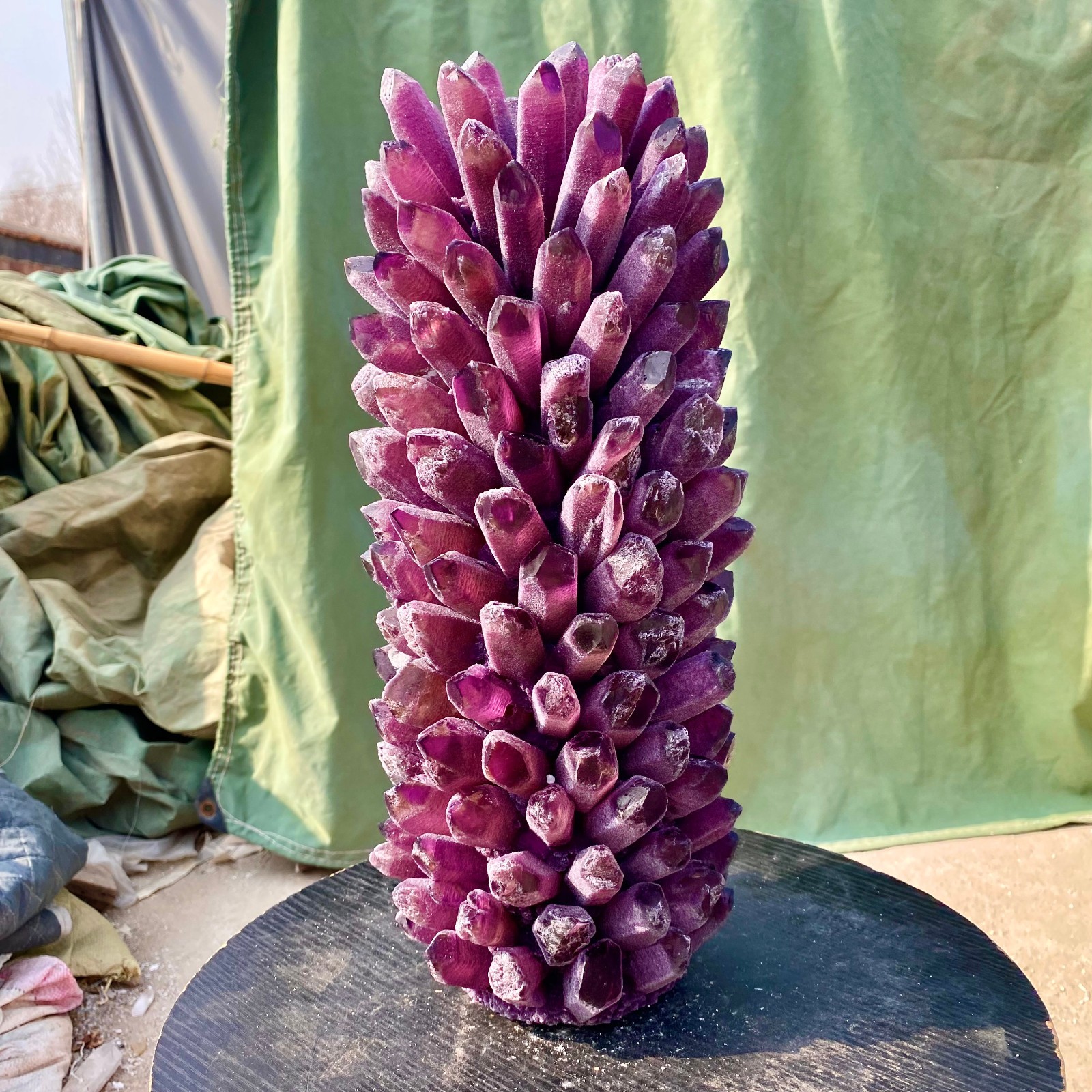 27.8LB New Find purple PhantomQuartz Crystal Cluster MineralSpecimen