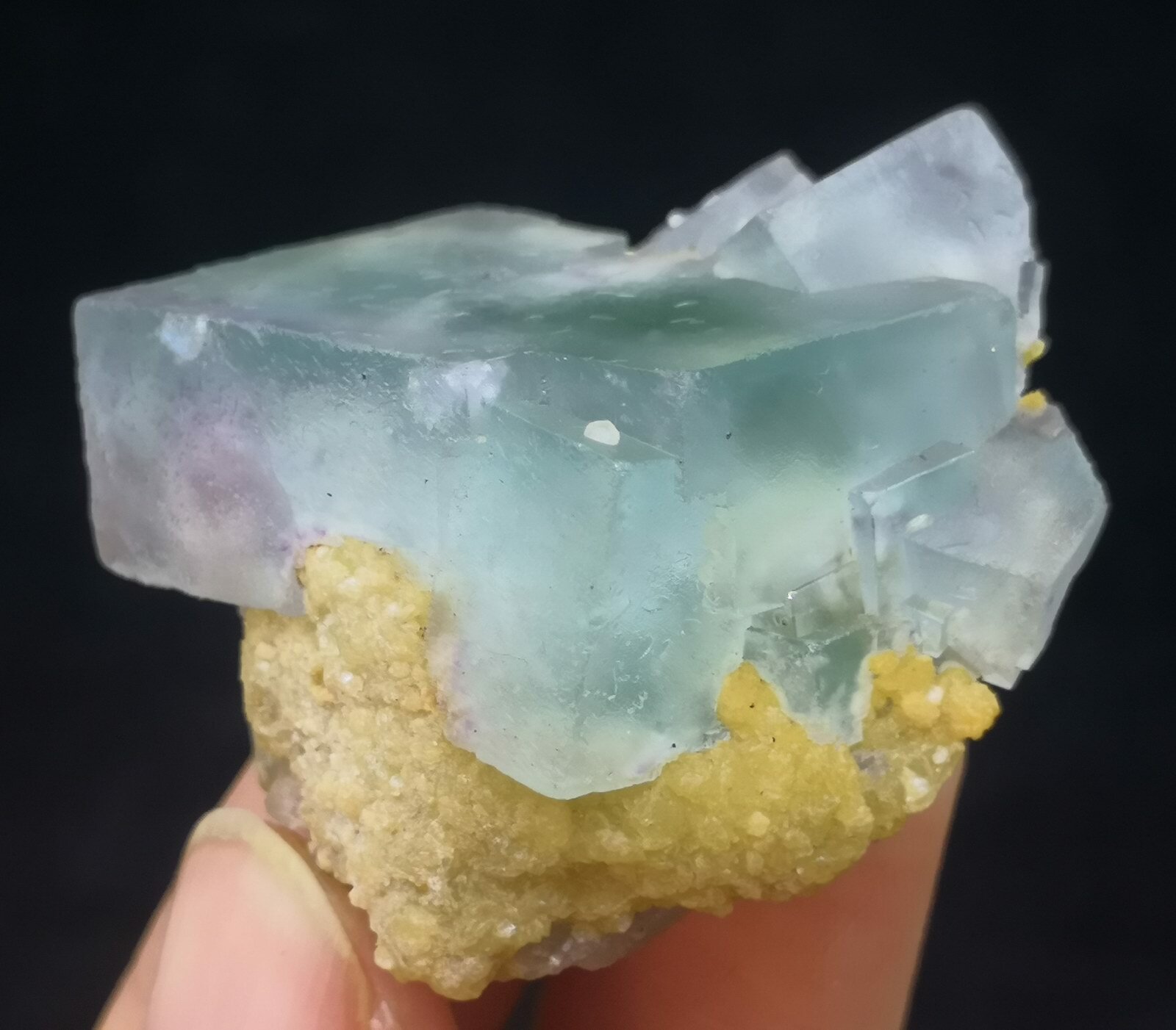 36mm Bi-COLOR Stepped cubic Fluorite with Siderite from China B8961