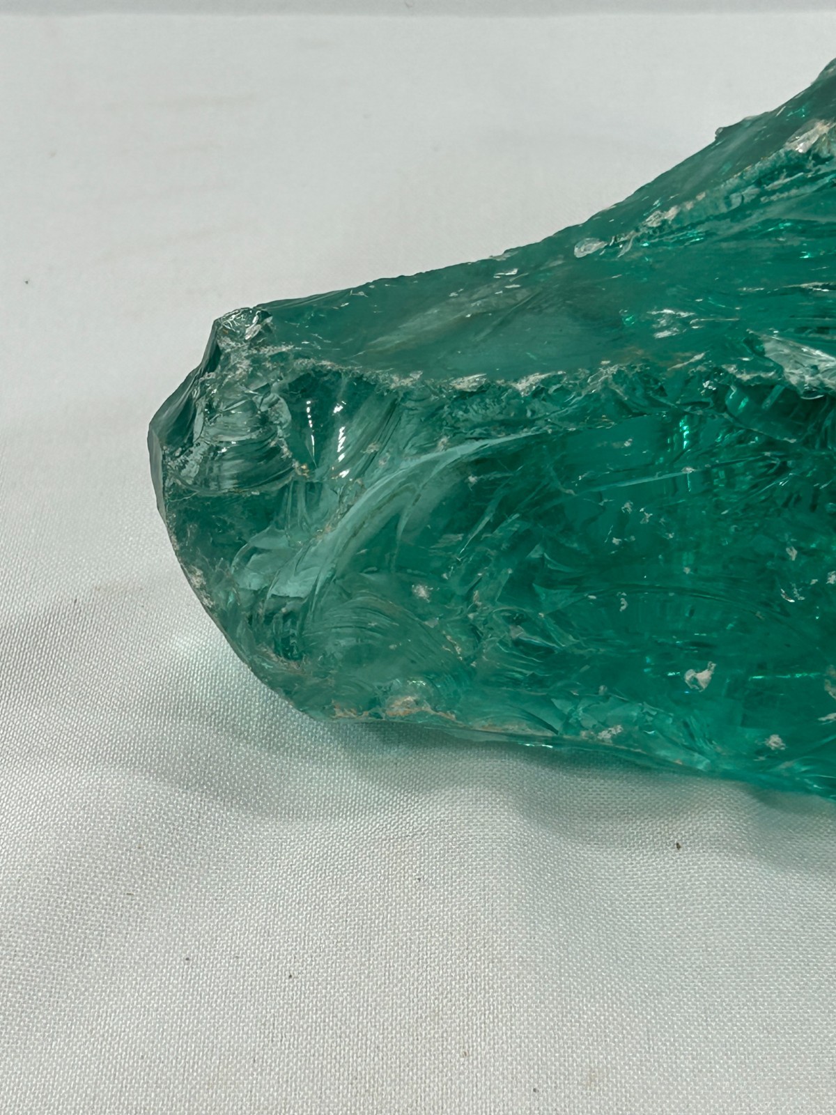 Large Aqua Blue Slag Glass Chunk Gullet Stone Decor Display Metaphysical 5lbs