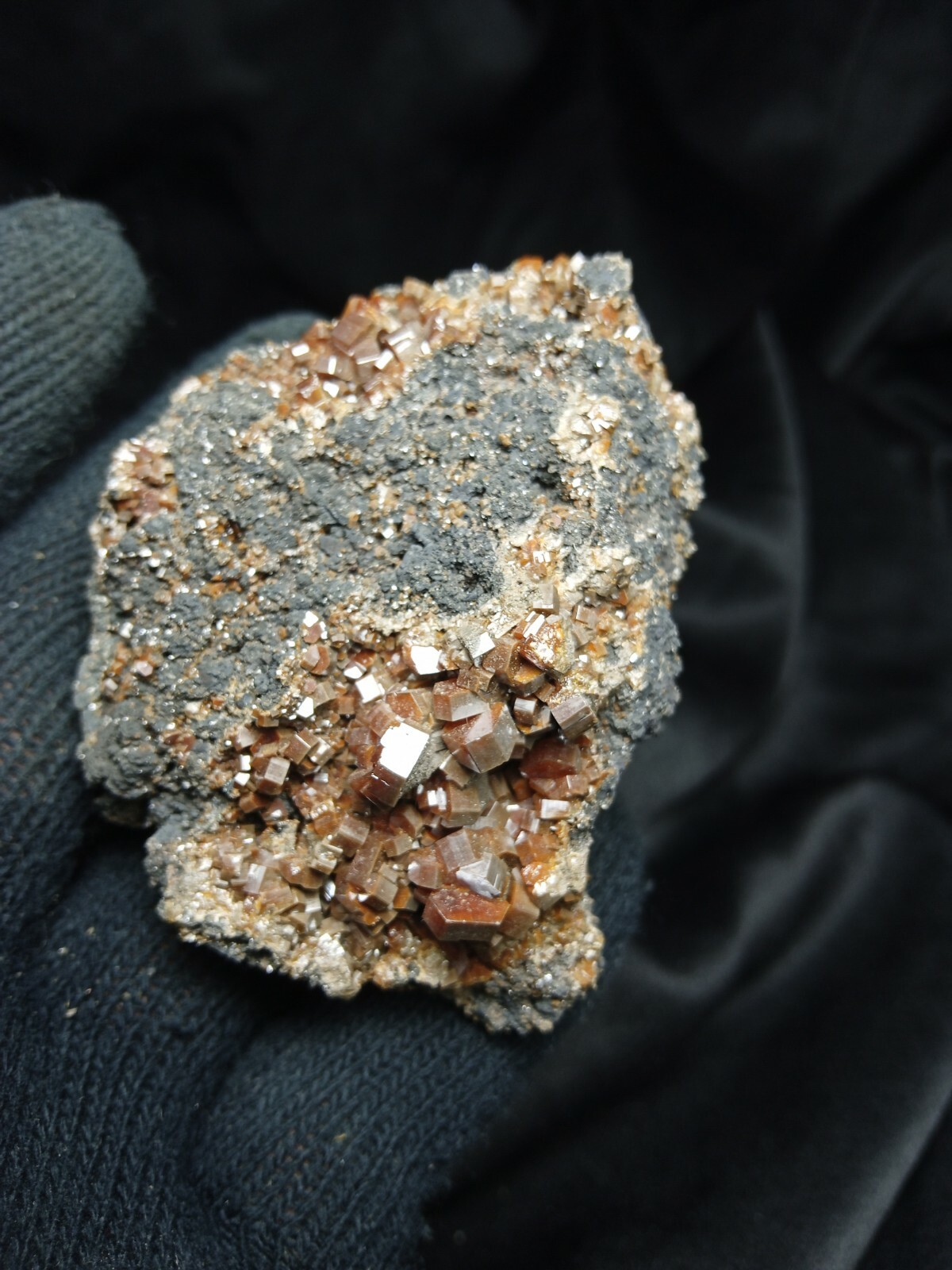 2.25 inch Cherry Red Vanadinite w Goethite from Taouz Morocco Africa
