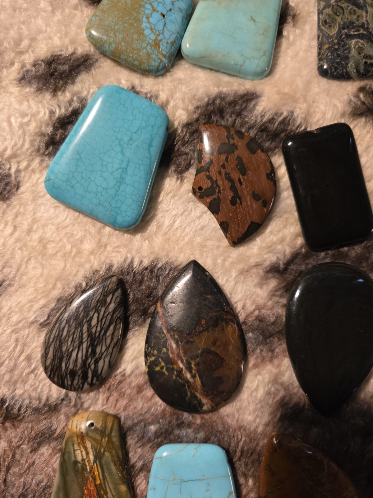 LOT 15 polished natural stone/2″+/Turquoise, Jaspers, Agates, & MORE