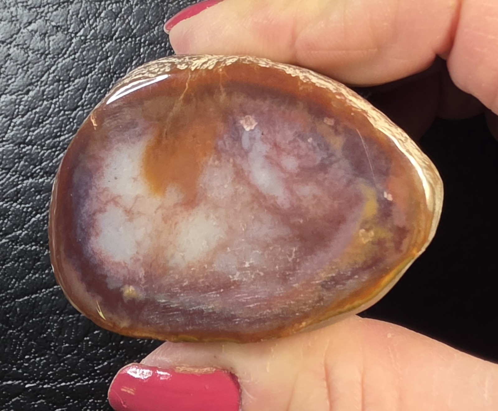 2 Kentucky Agate Display Specimens-Yellow/orange and Maroon Polished Face # S-62