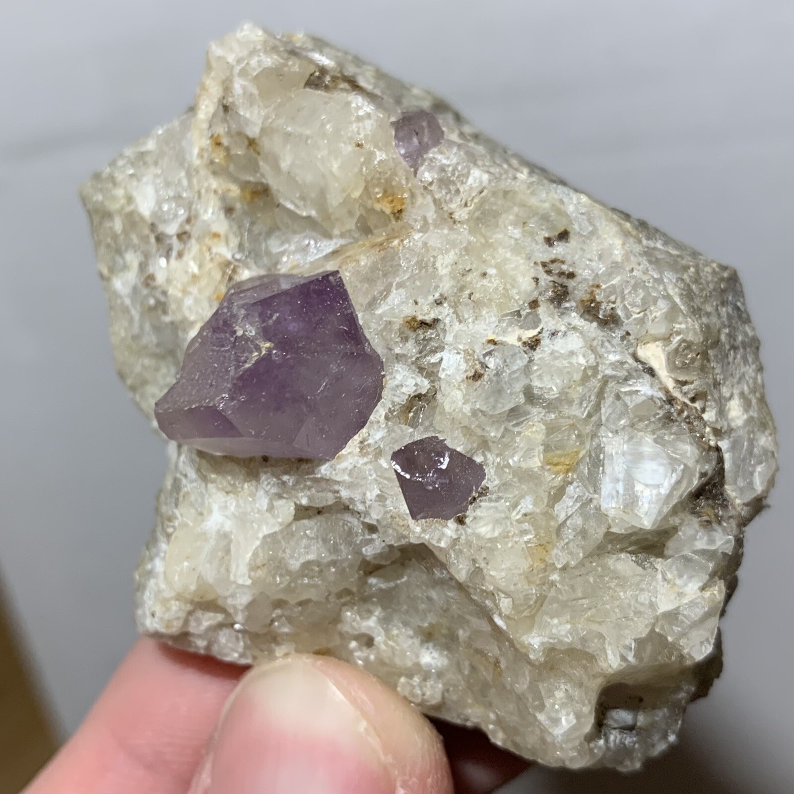 Amethyst Quartz Crystal In Calcite Muqur Ghazni AFGHANISTAN 96g