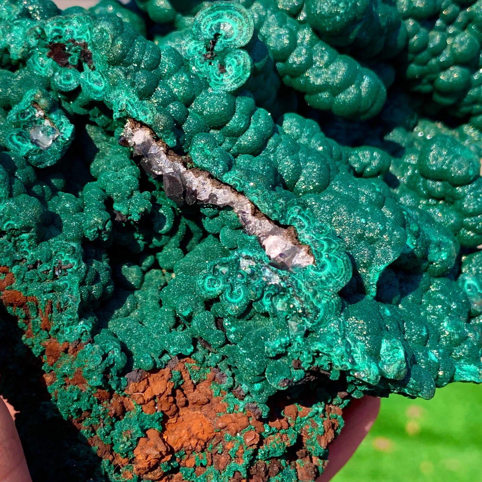 2.2LB Natural VELVET Azurite/Malachite cat’s eye specimen crystal mineral-Congo