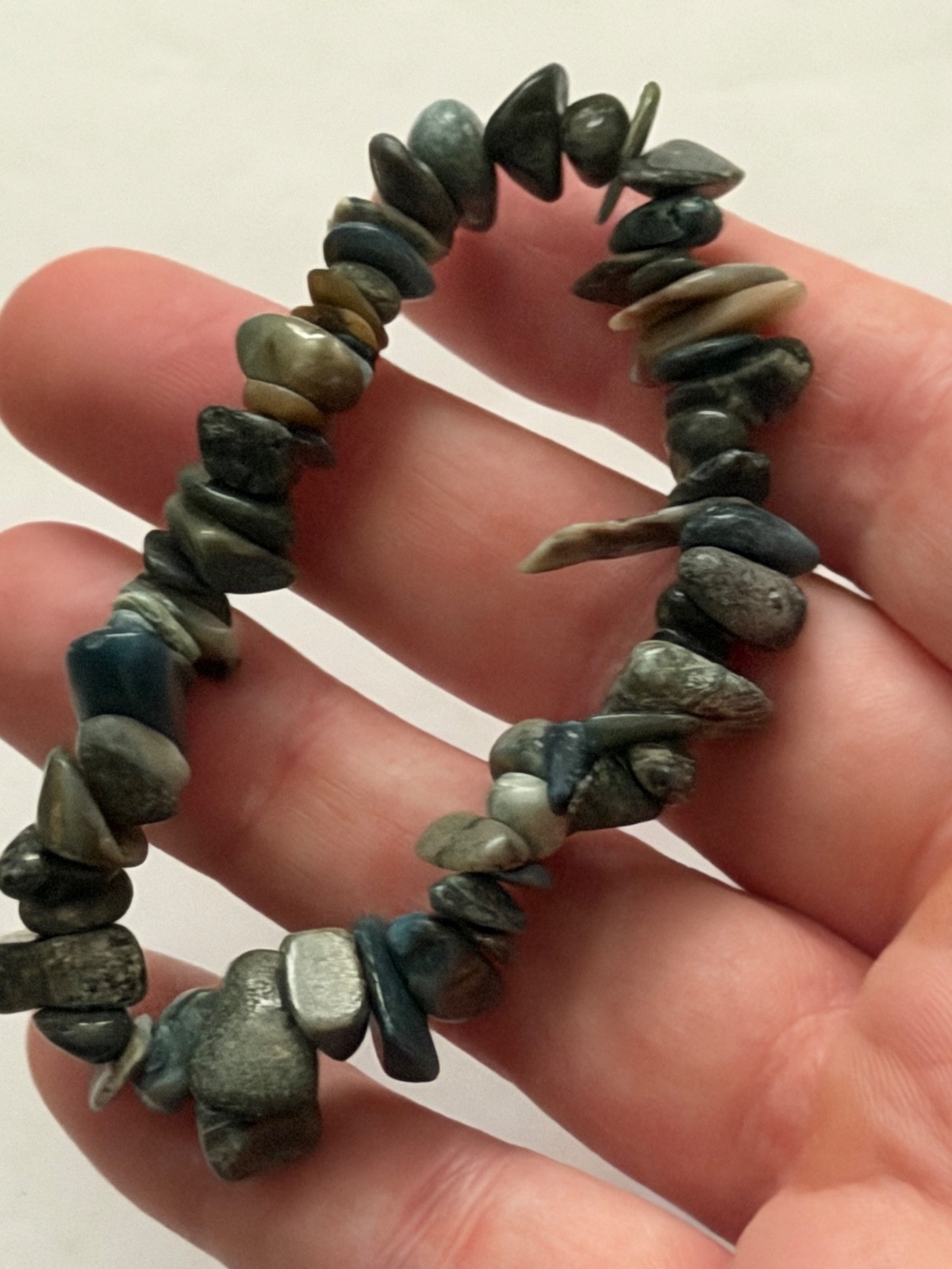 Dianite (Blue Jade) Chip Bracelet Size 7