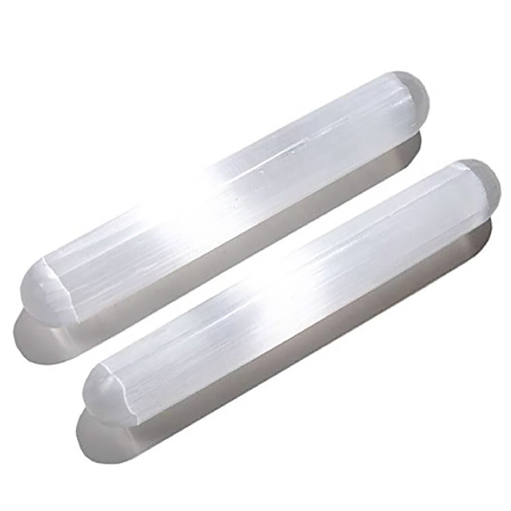 Selenite Crystal Massage Wand 6.5″ Smooth Polished Round Heal Reiki CHARGE Prote