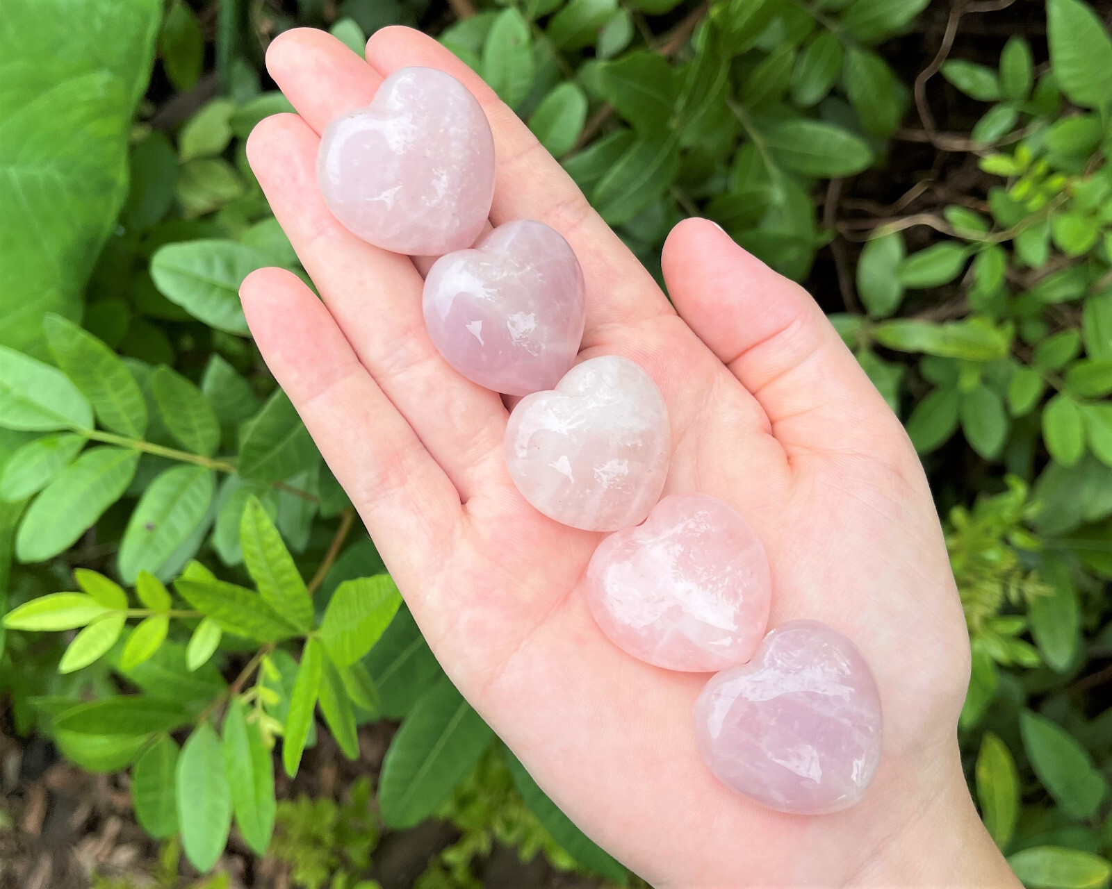 Pink Rose Quartz Heart: 1″ (Crystal Heart, Puffed, Stone Heart, Love)