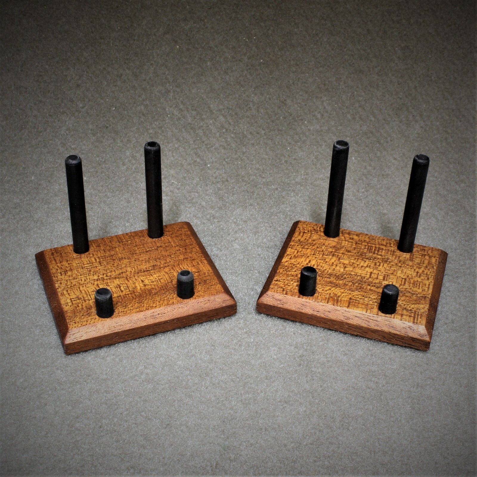 (2) EXOTIC MAHOGANY MINERAL DISPLAY STANDS FOR A MUSEUM QUALITY DISPLAY !!