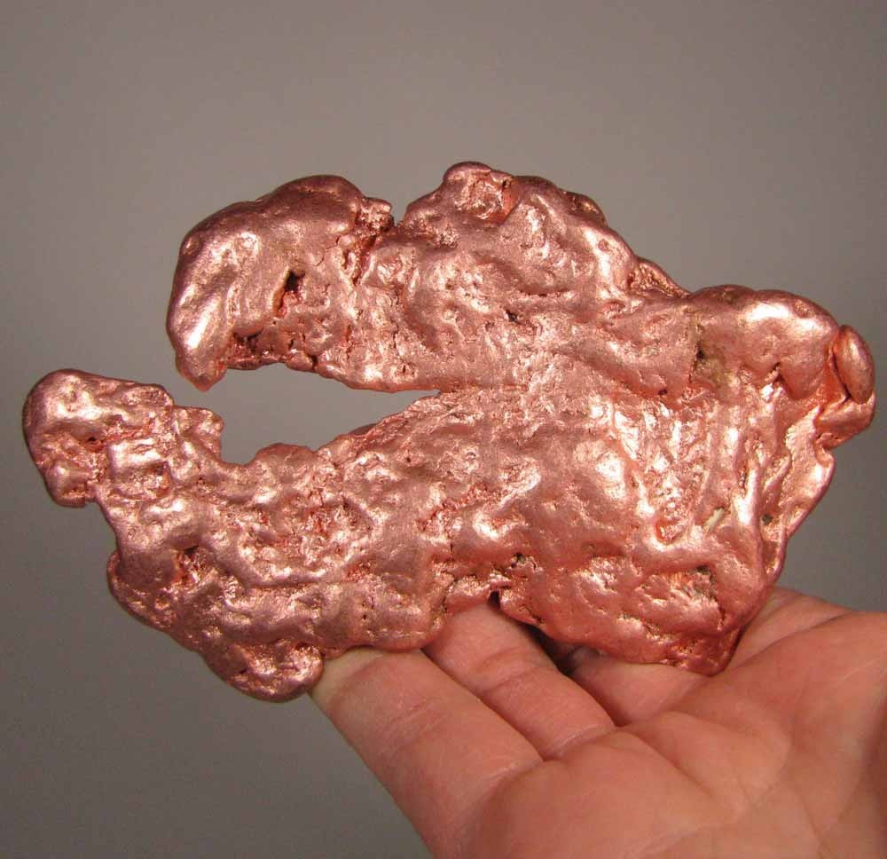 5.3″ NATIVE COPPER NUGGET – Keweenaw Peninsula, Michigan – 1.2 lbs.