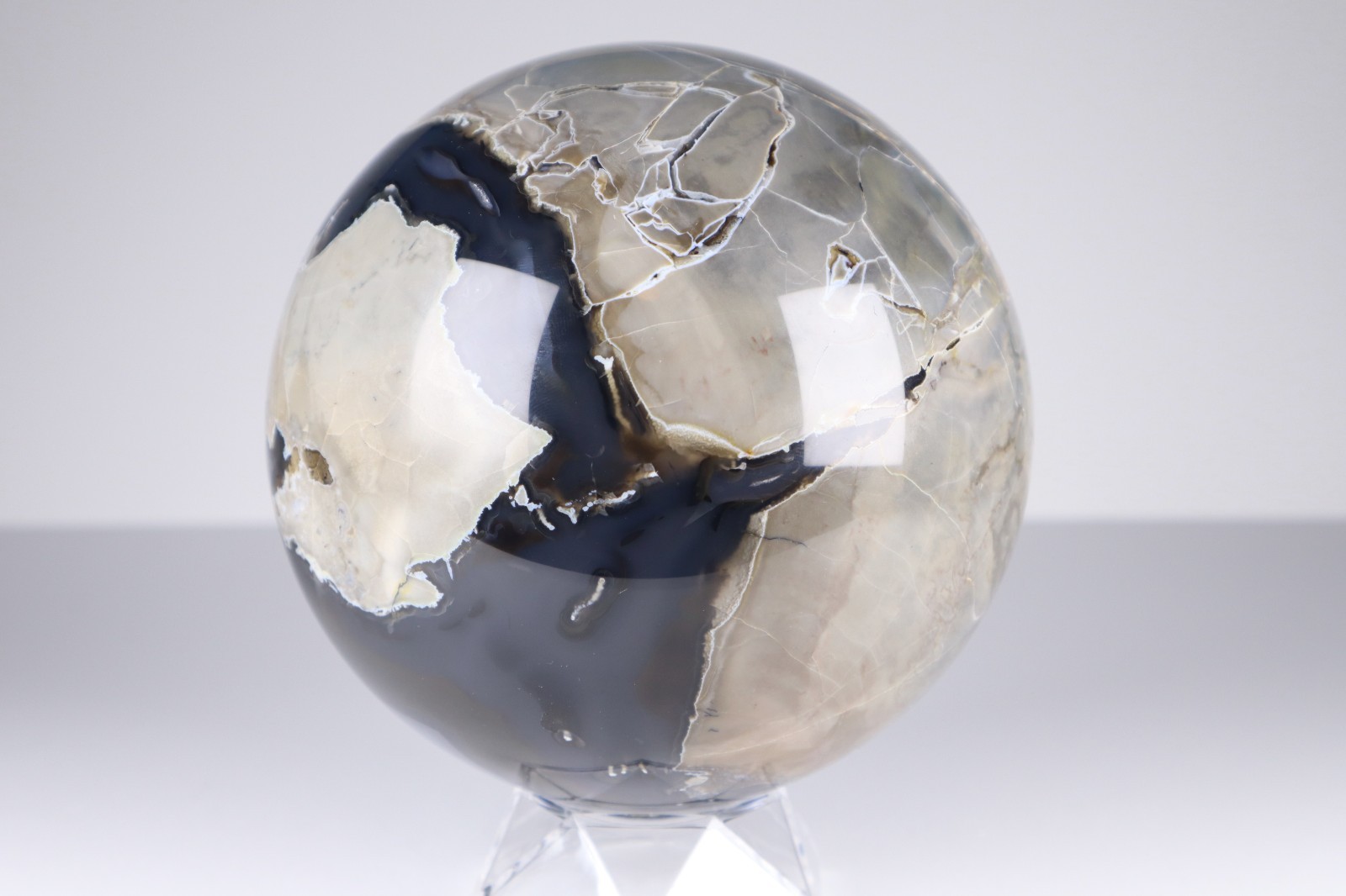 LARGE UV Reactive VOLCANO AGATE SPHERE Druzy Quartz Crystal Ball 145mm 3.75kg