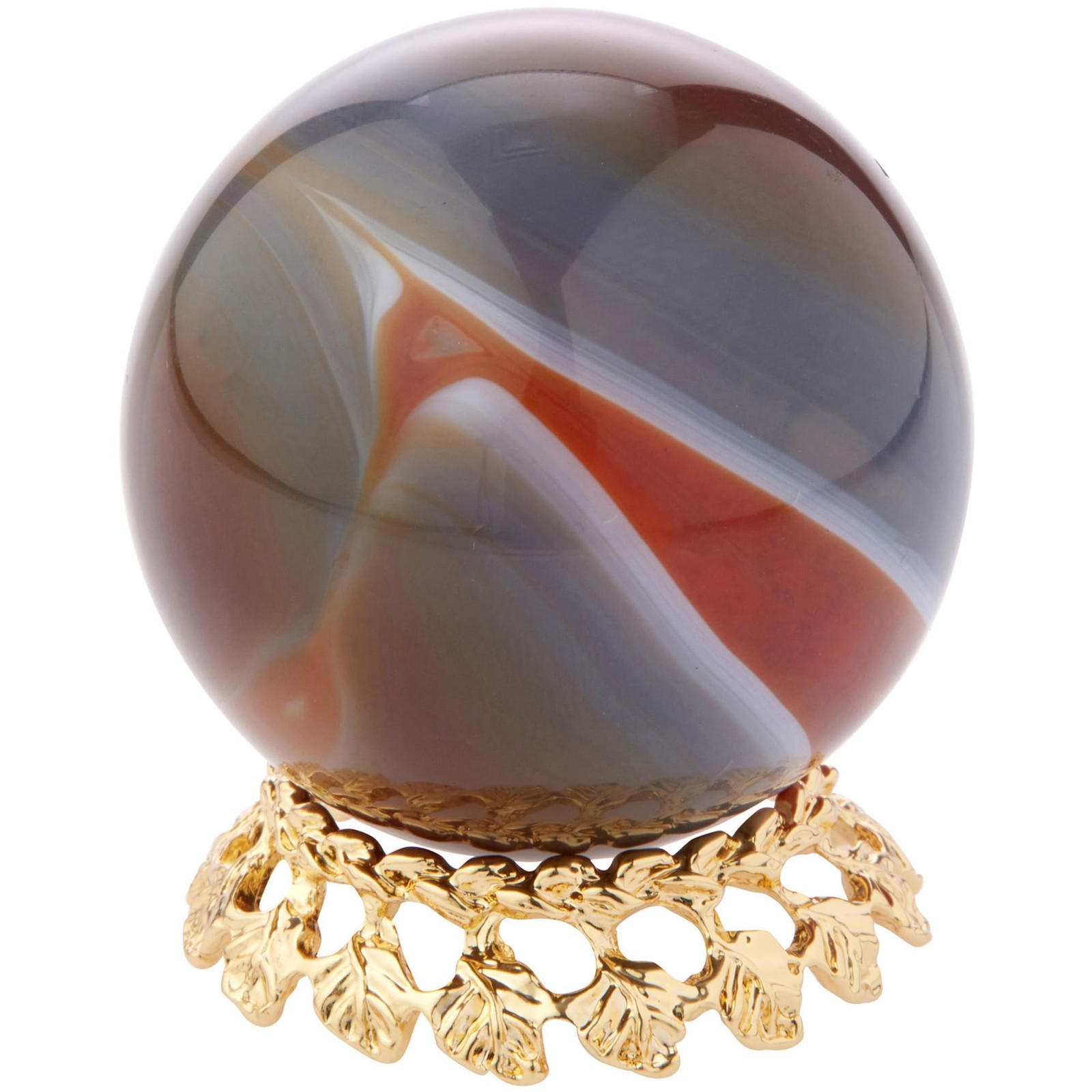 Gold-toned Egg Stand/Holder, Leaf Motif, 1.125″ Diameter