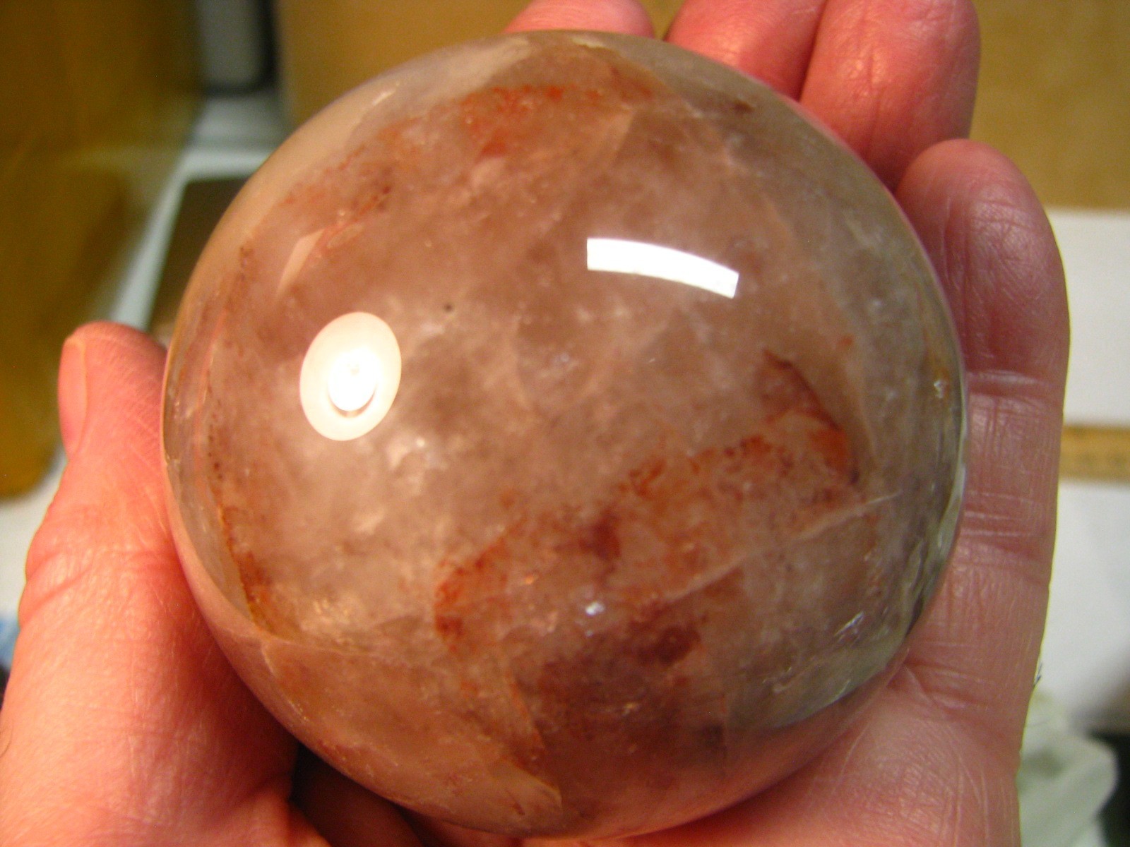 .9lb 2.6inchs SMOKY QUARTZ SPHERE BRAZIL #014