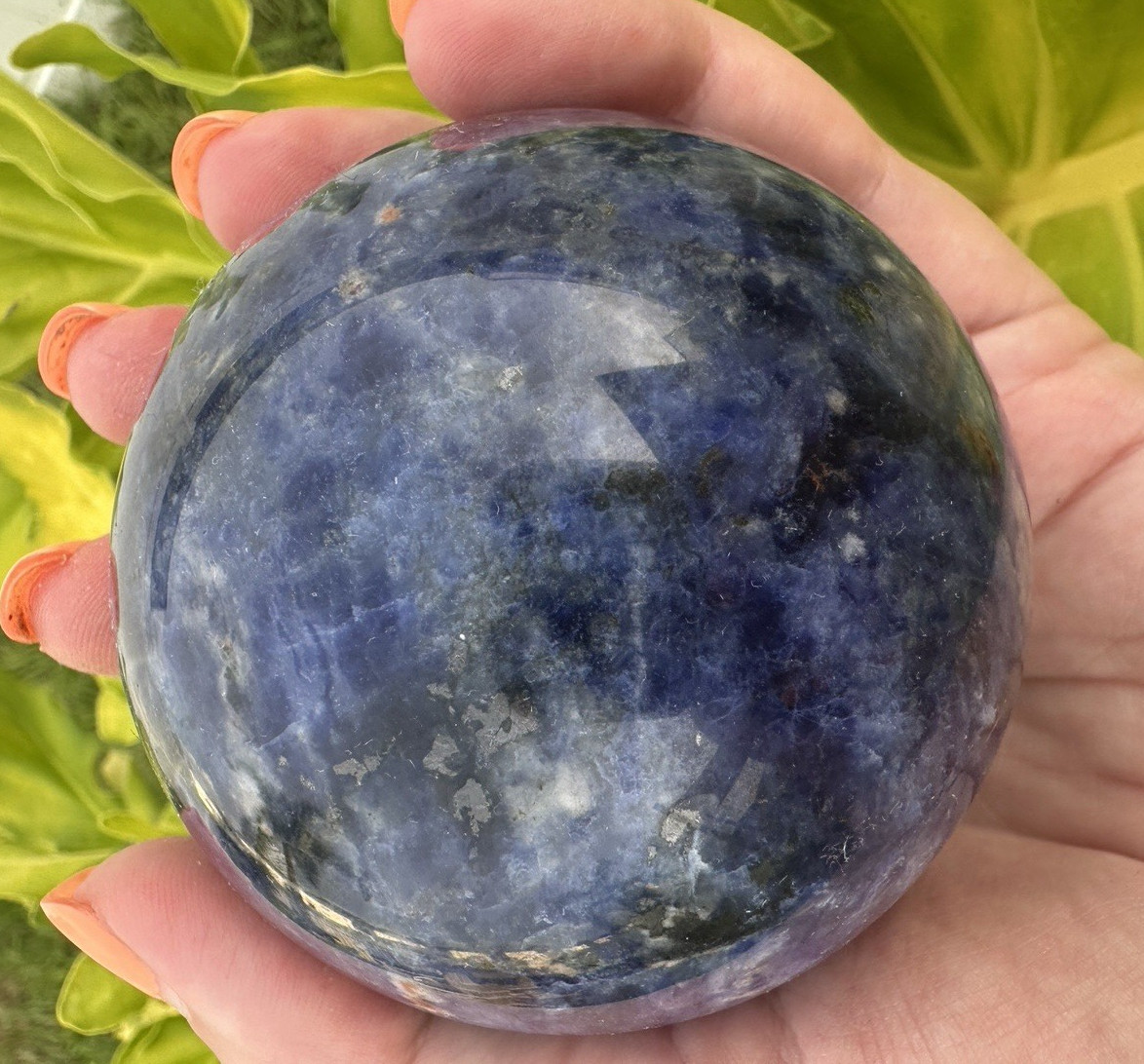 Blue Sodalite Polished Crystal Mineral Sphere Ball Display Specimen