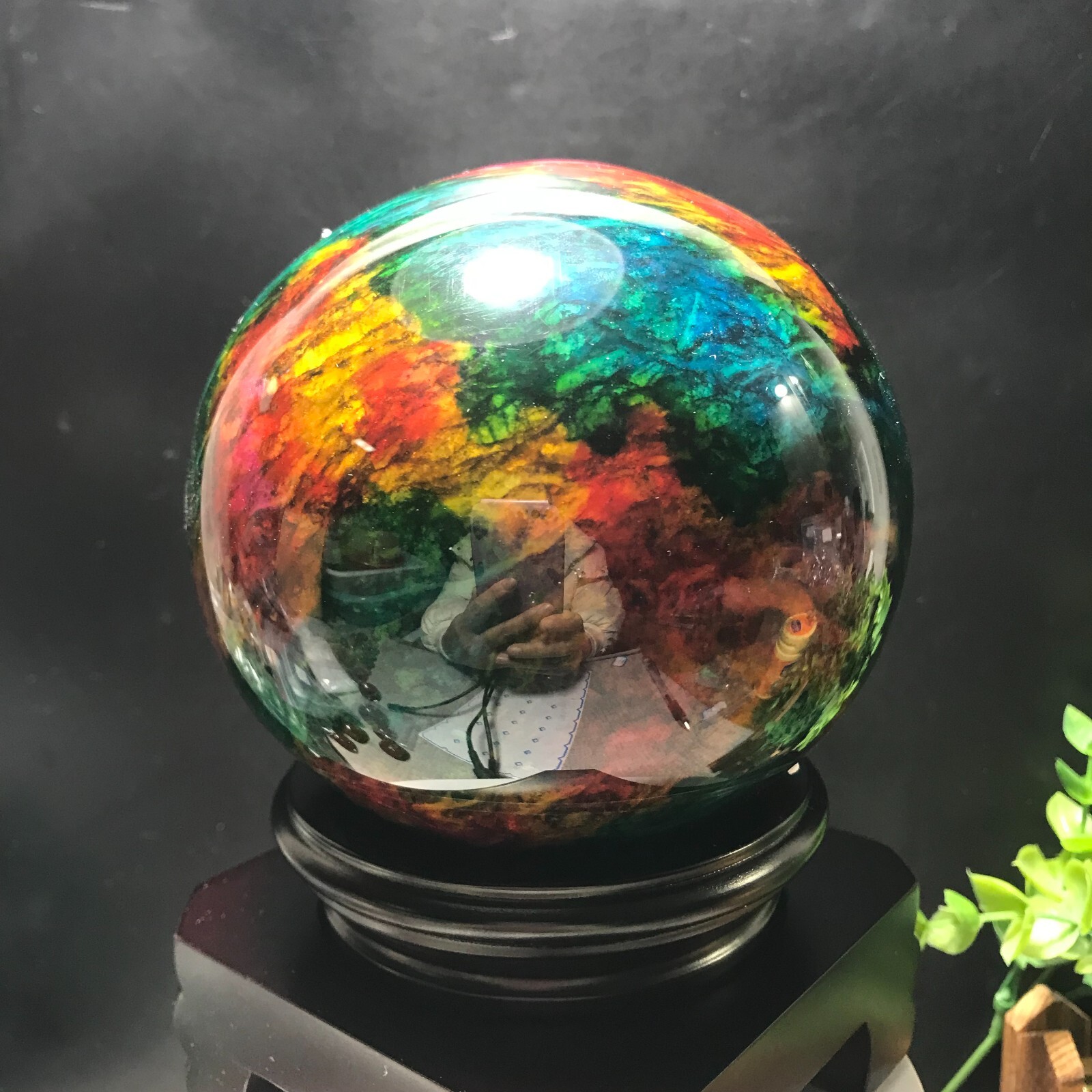 103mm 1680g “Seven Colors Jade” sphere specimen -Taiwan China Gift 01
