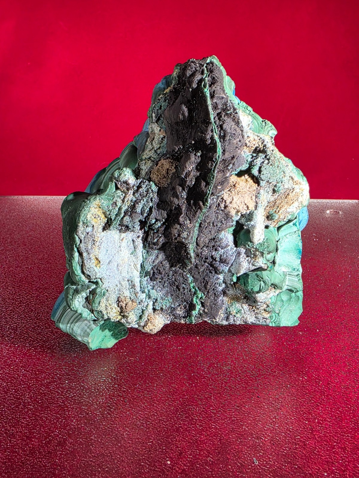 3.75LB Natural Chrysocolla/Malachite transparent cluster rough mineral sample