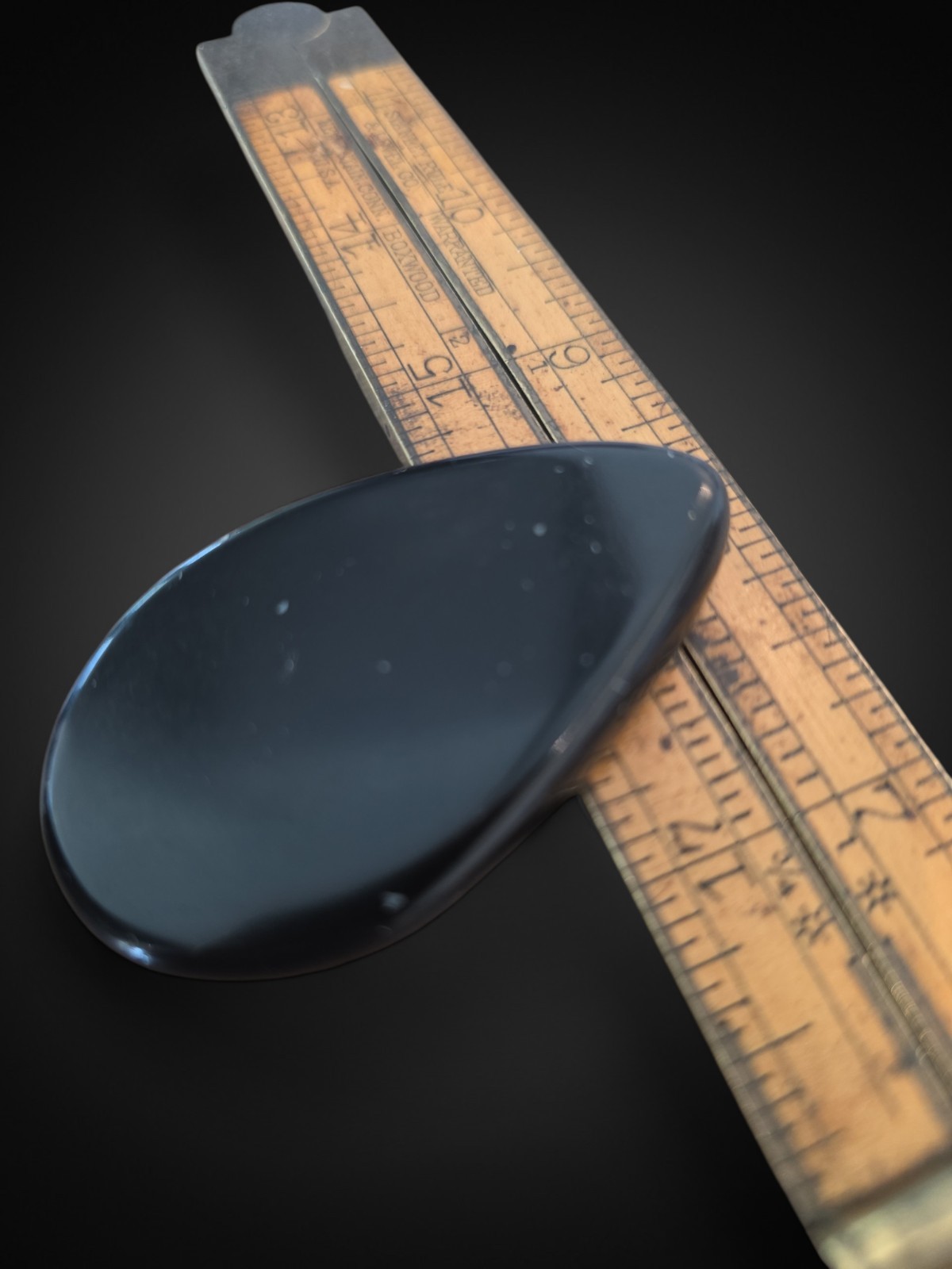 OOAK Hand Cut Black Obsidian Cabachon Nevada Stone Lapidary Cab By Gerry Lohrey