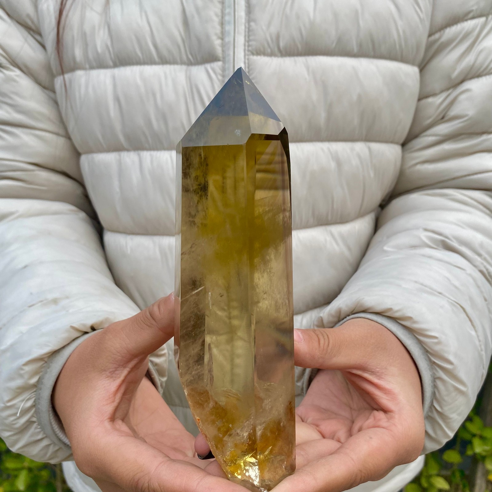 1.4LB Natural Citrine Crystal Obelisk Tower Wand Point Reiki healing