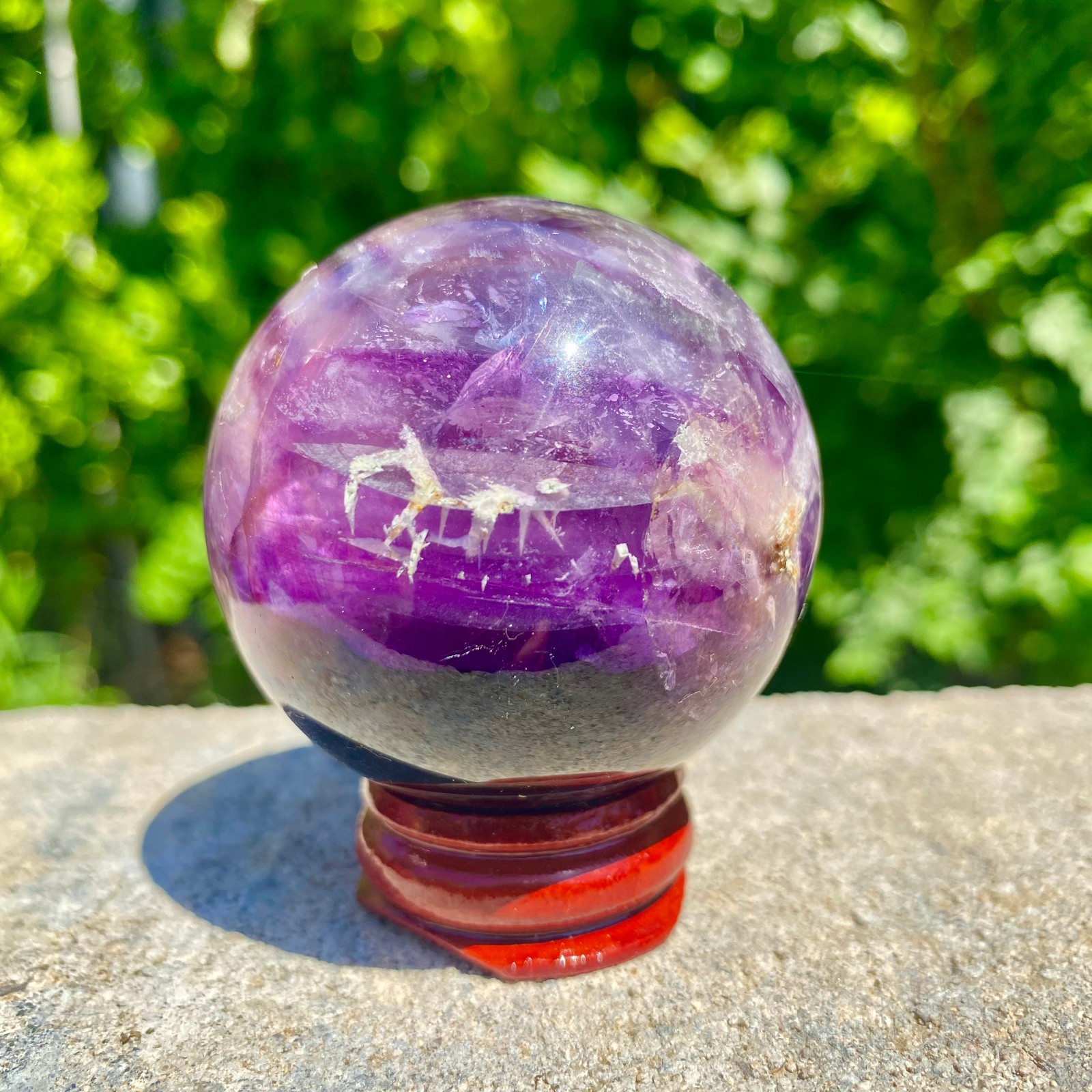 217G natural Green fluorite ball quartz crystal Sphere Reiki energy healing
