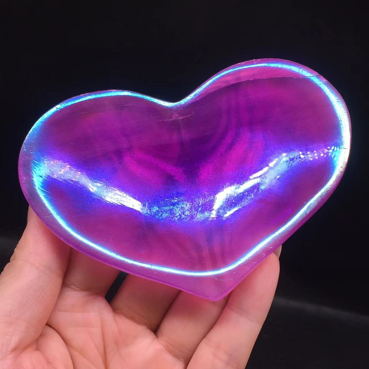 Aura Angel Natural Gypsum Selenite Quartz Heart Shape Bowl Healing Decorate 1Pc