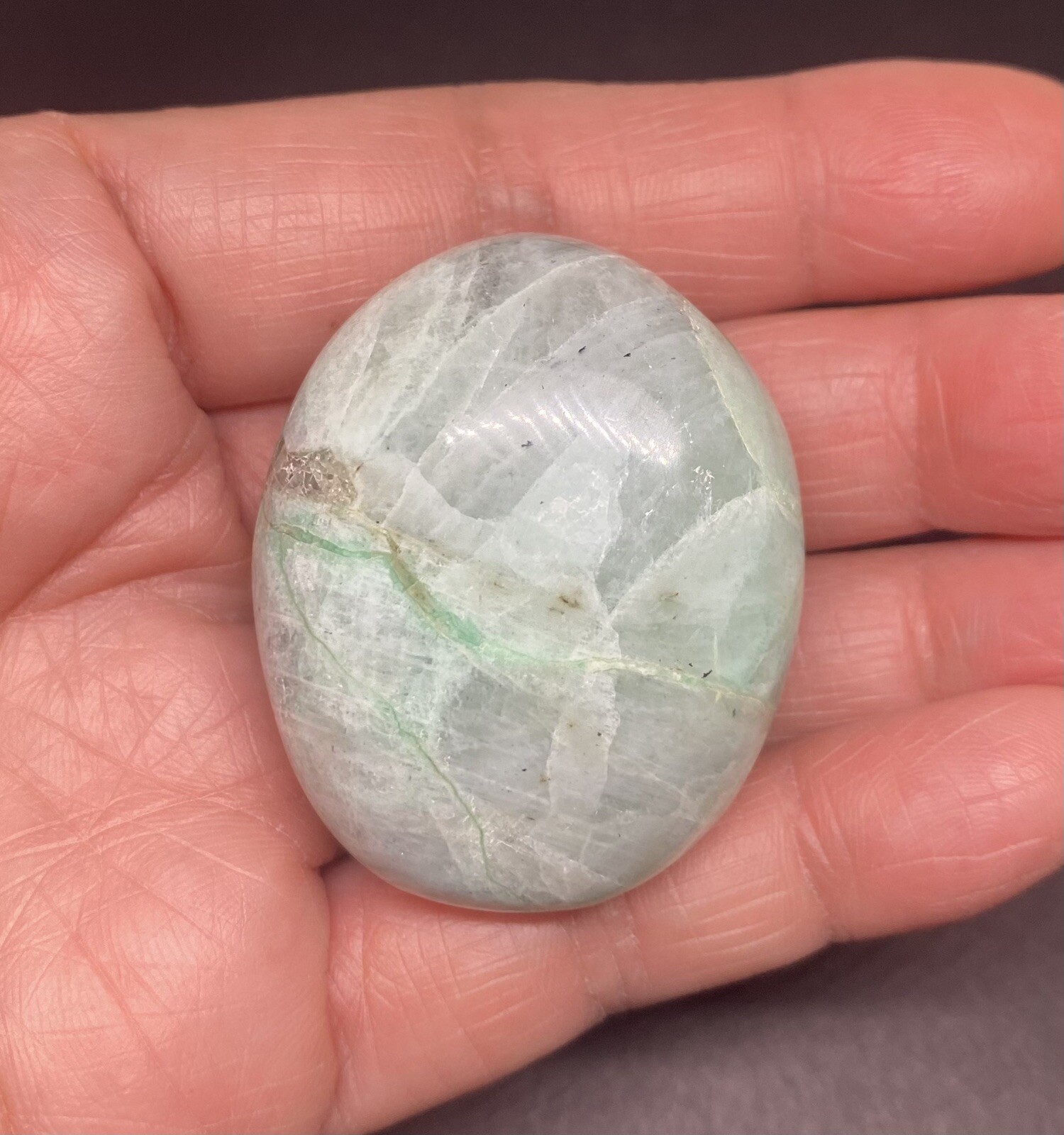 Garnierite Palm Stone Madagascar 51g Over 1 1/2in