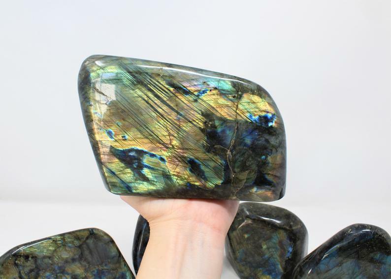 XS-XXL Labradorite Polished Freeform, Free Standing Cut Base, Specimens