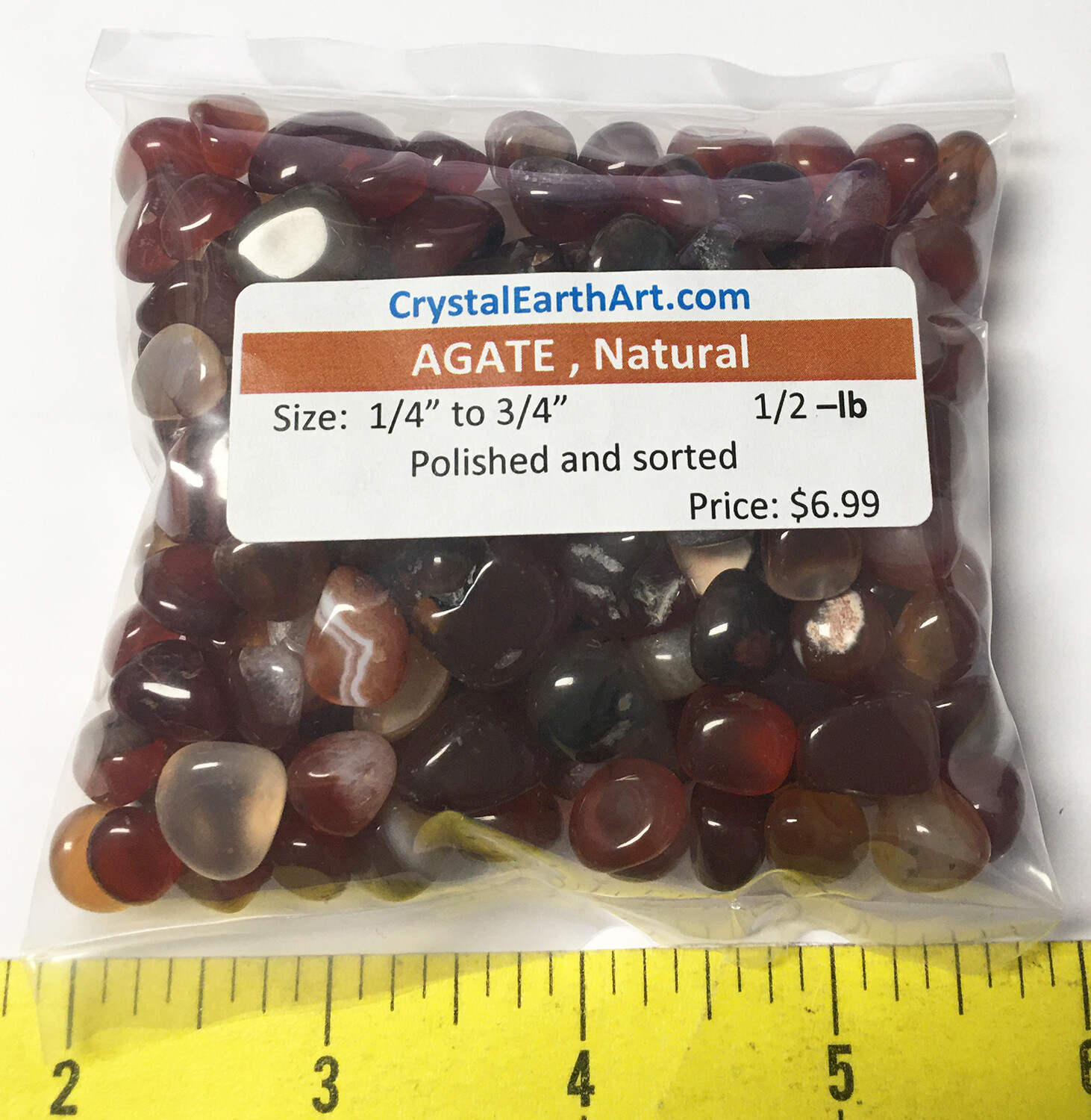 AGATE Natural polished stones size 1/4″ to 3/4″ 1/2 lb