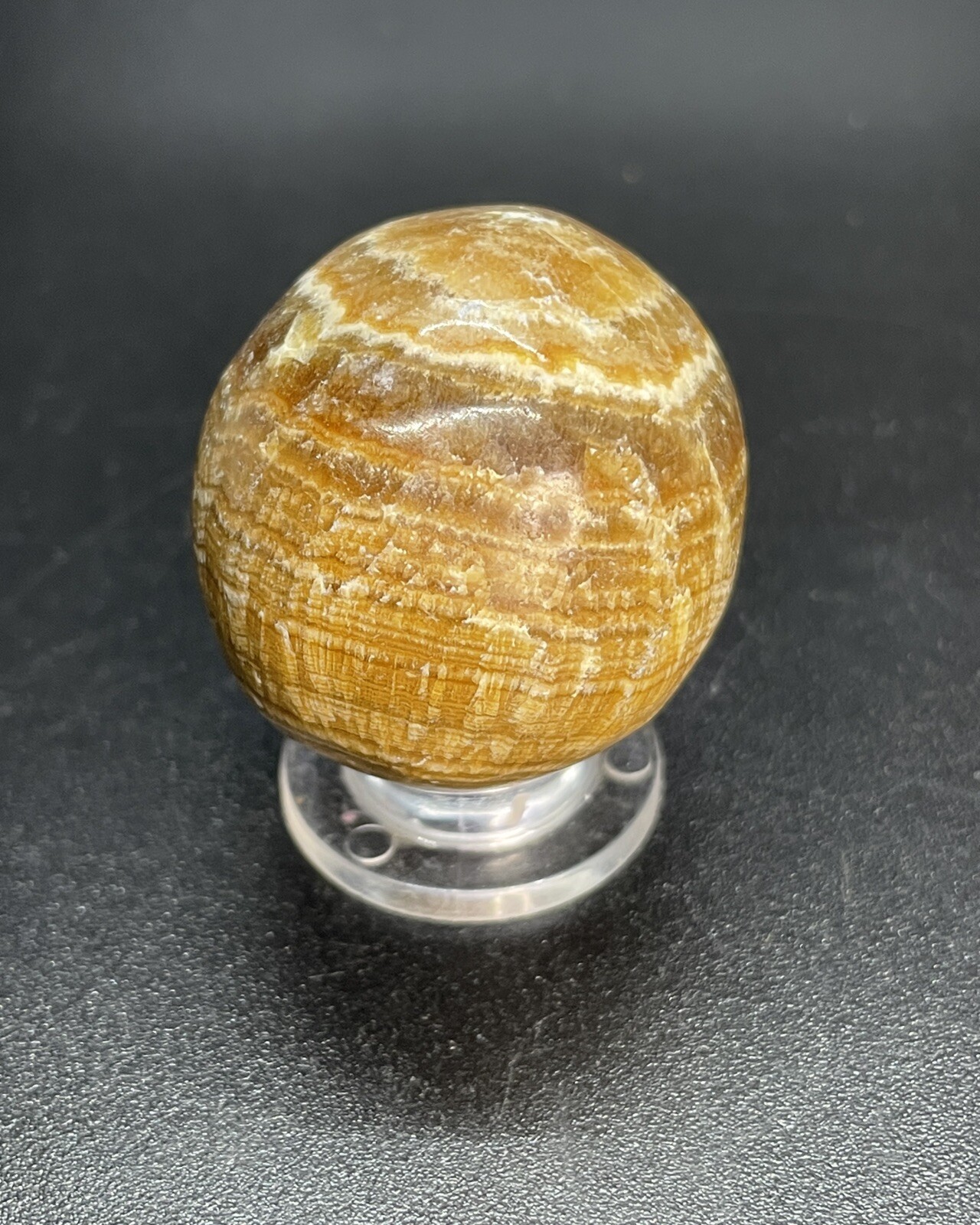 Brown Multi Banded Marble Sphere Brown Banded Agate Orb Ball 1.457”