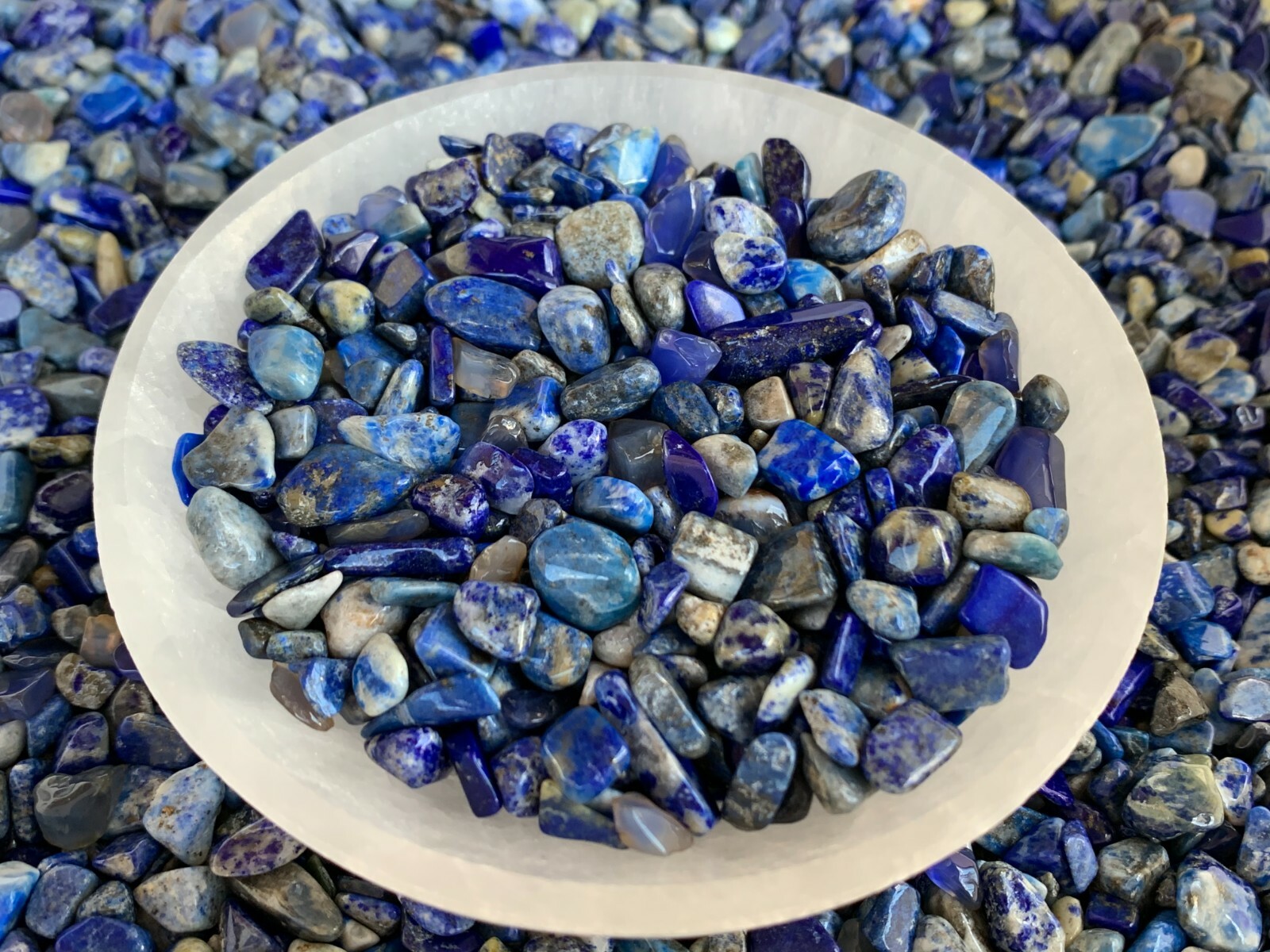 Grade A++ Lapis Semi Tumbled Gemstone Mini Chips 6 – 18 mm, Wholesale Bulk Lot
