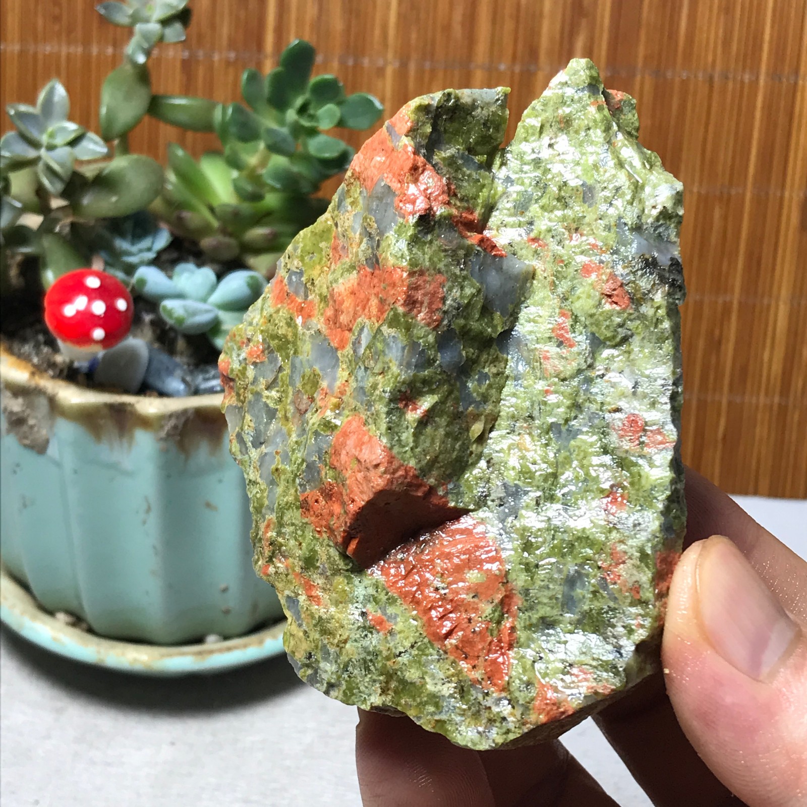 152g Natural Unakite Crystal gemstone Rough Mineral Specimen healing A6364