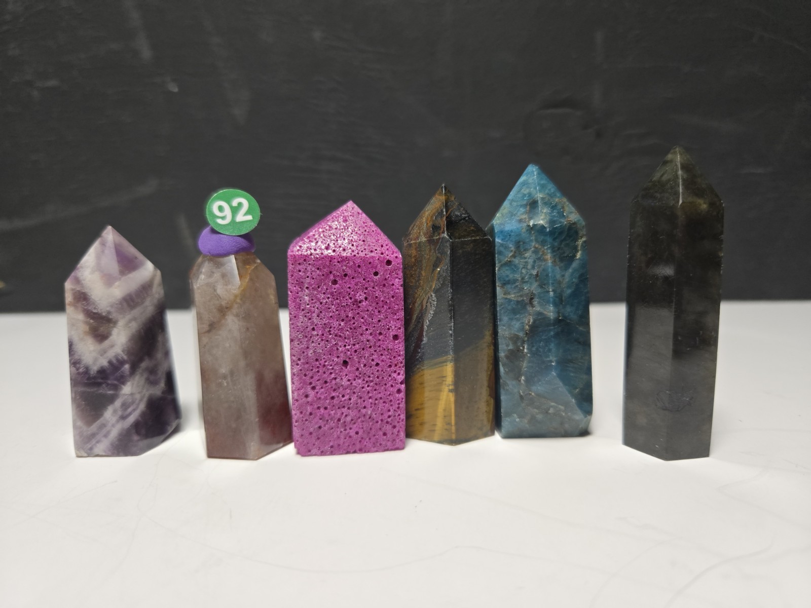 Set of (6) Mini towers 1.75-2.5in tall – various materials! G92