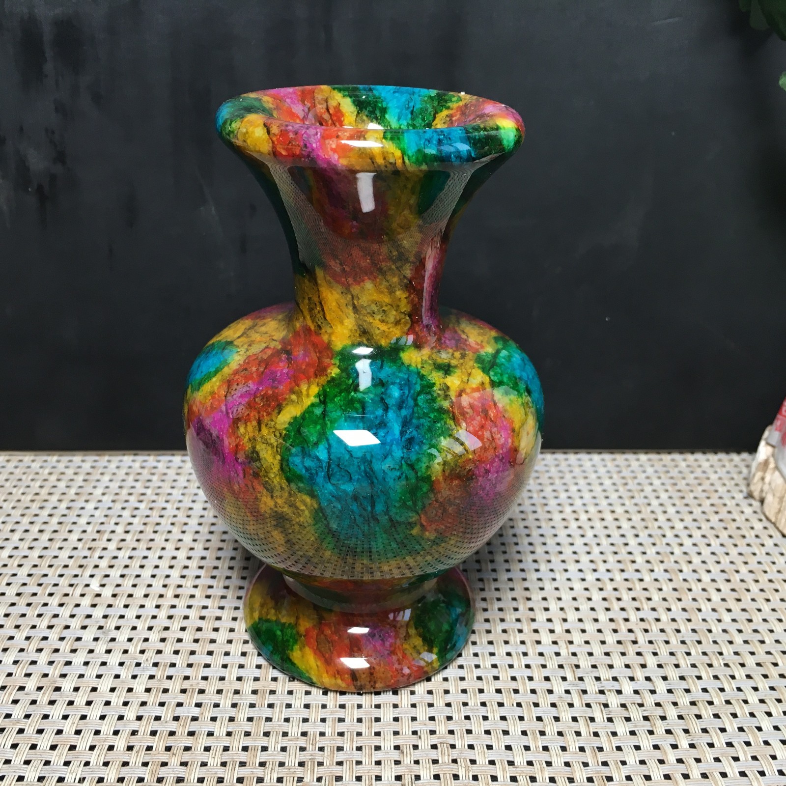 894g Natural “Seven Colors Jade” vase specimen -Taiwan China 03