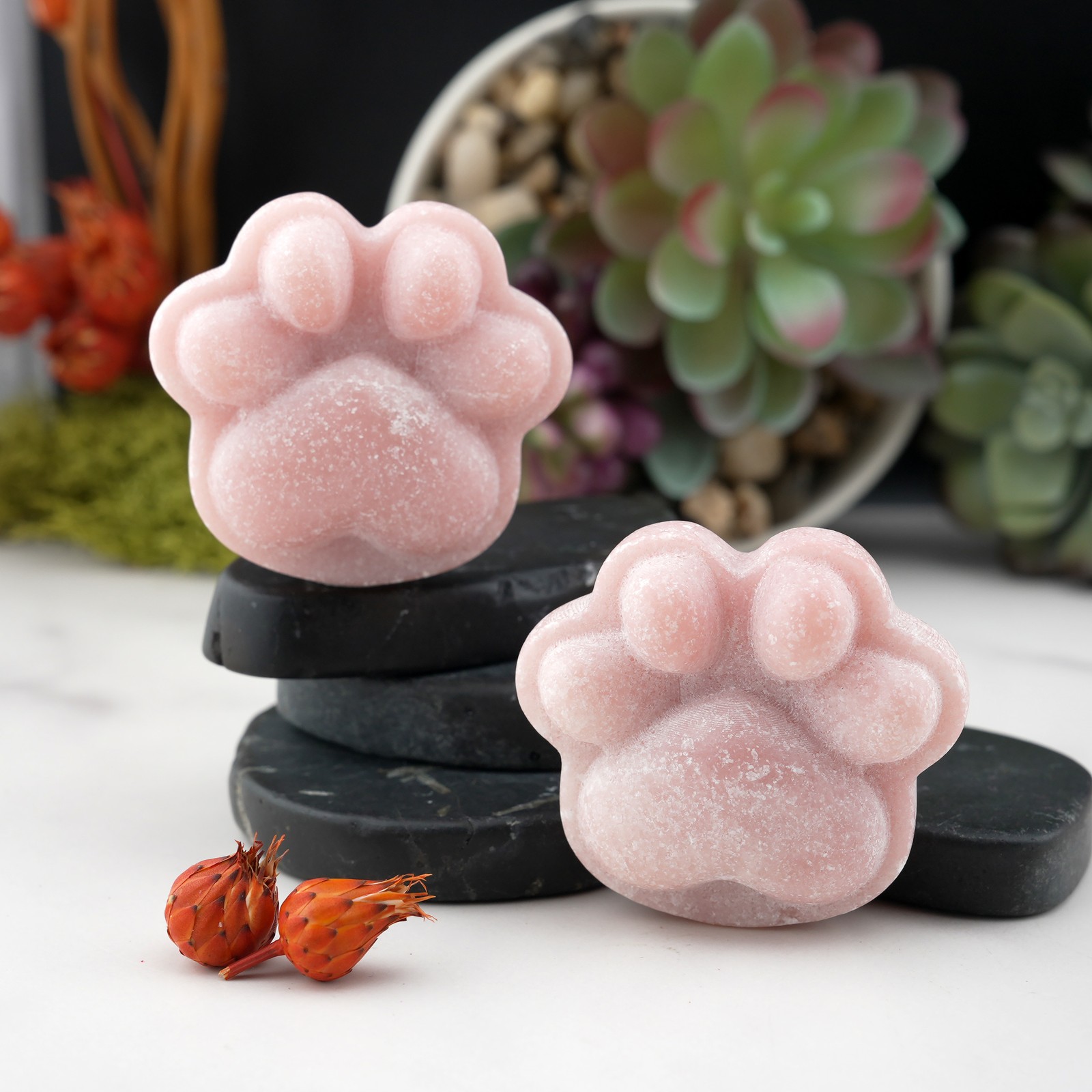 Pink Opal Crystal Paw Carving Stone Pink Protection Trinket Cat Dog Lover Gift