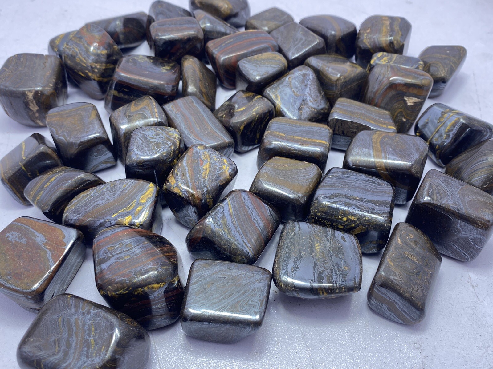 2kgs top quality Tiger iron eye hamatite rich minerals tumbles 3KGs wholesale