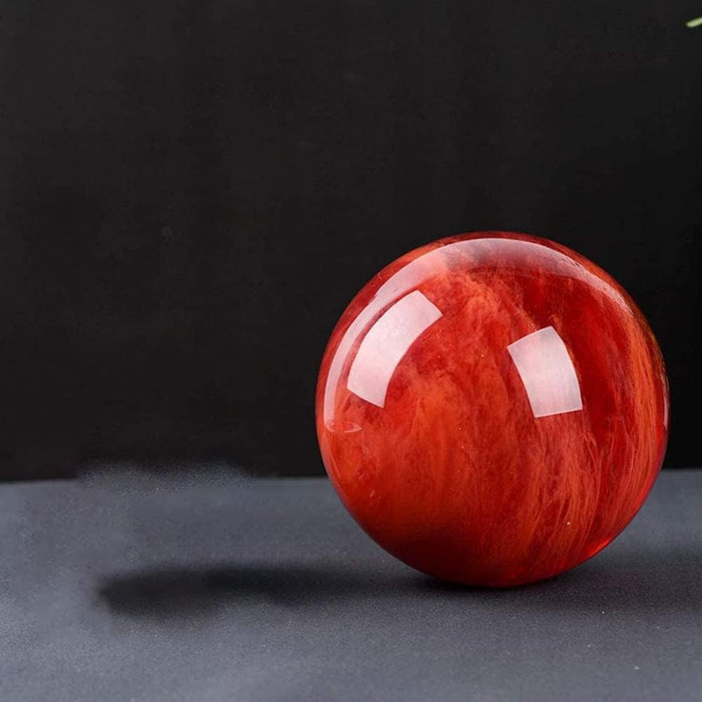 Red Obsidian Ball with Stand 4 Inch Natural Red Crystal Ruby Ball Melting Quartz