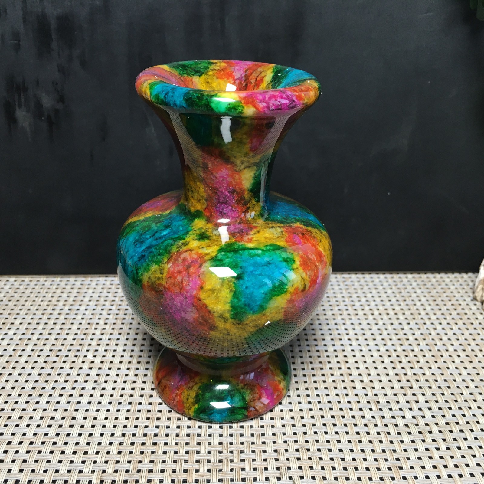 894g Natural “Seven Colors Jade” vase specimen -Taiwan China 03