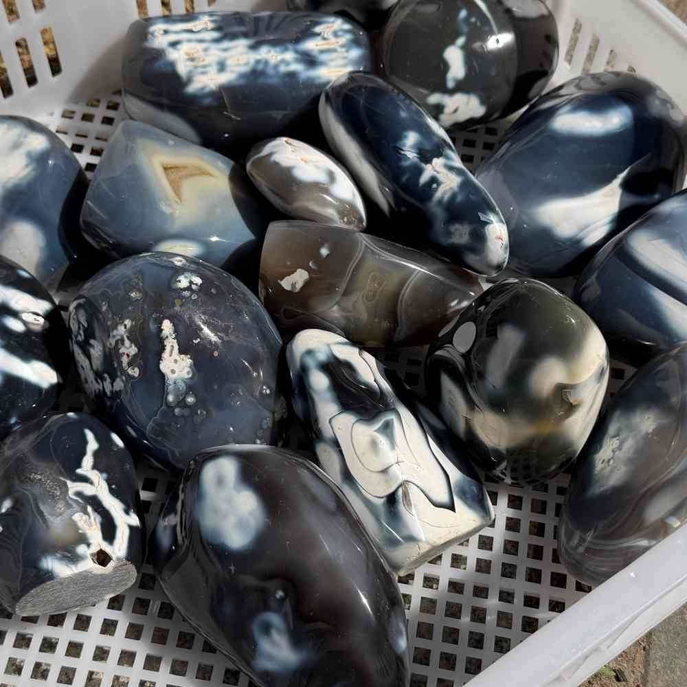 22LB Rare Natural Orca Agate Quartz Crystal Mineral Specimen Reiki Healing