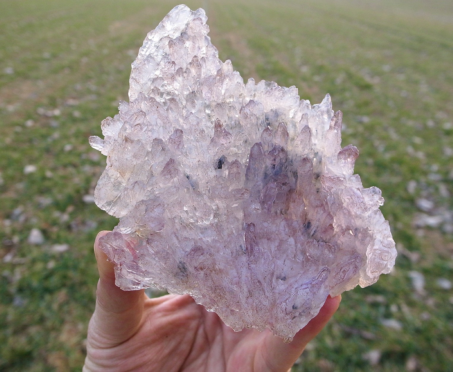 Purple-Lavender Center AMETHYST FLOWERS w/Crystal ClearTips Brazil for sale