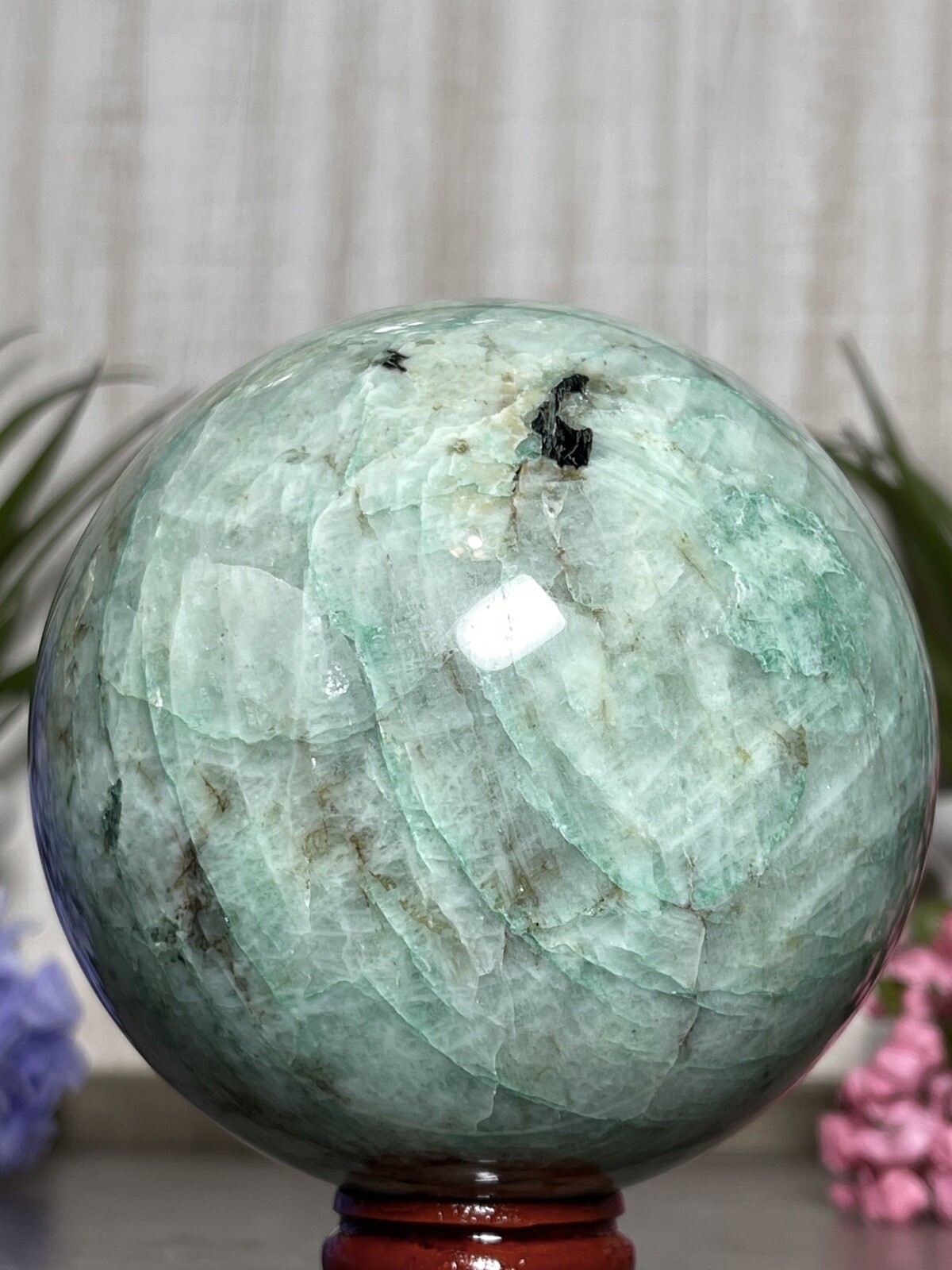 85mm MALACHITE CHRYSOCOLLA QUARTZ SPHERE -Green Crystal Mineral Phoenix Quattro
