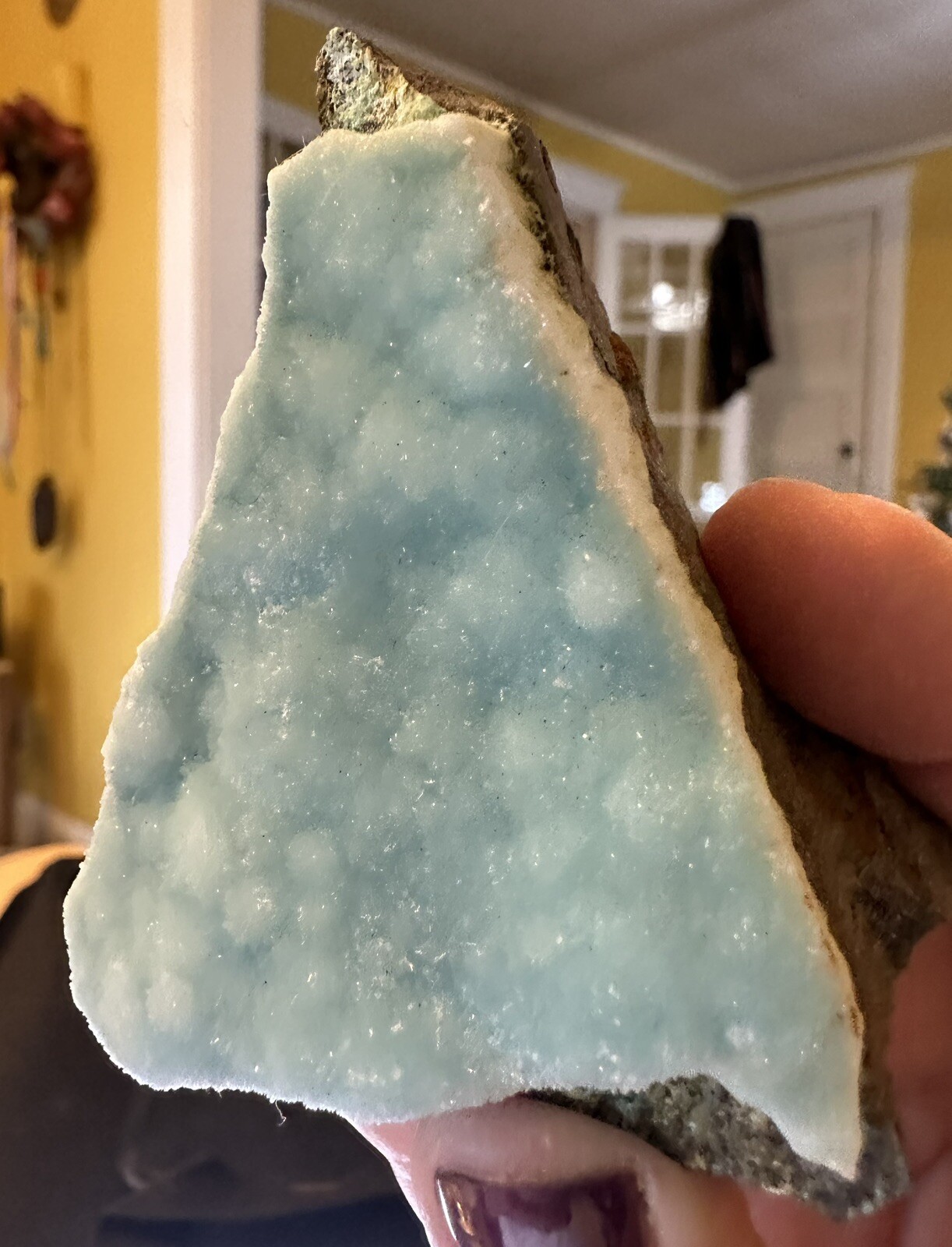 Blue Hemimorphite Natural Crystal Specimen Free Shipping