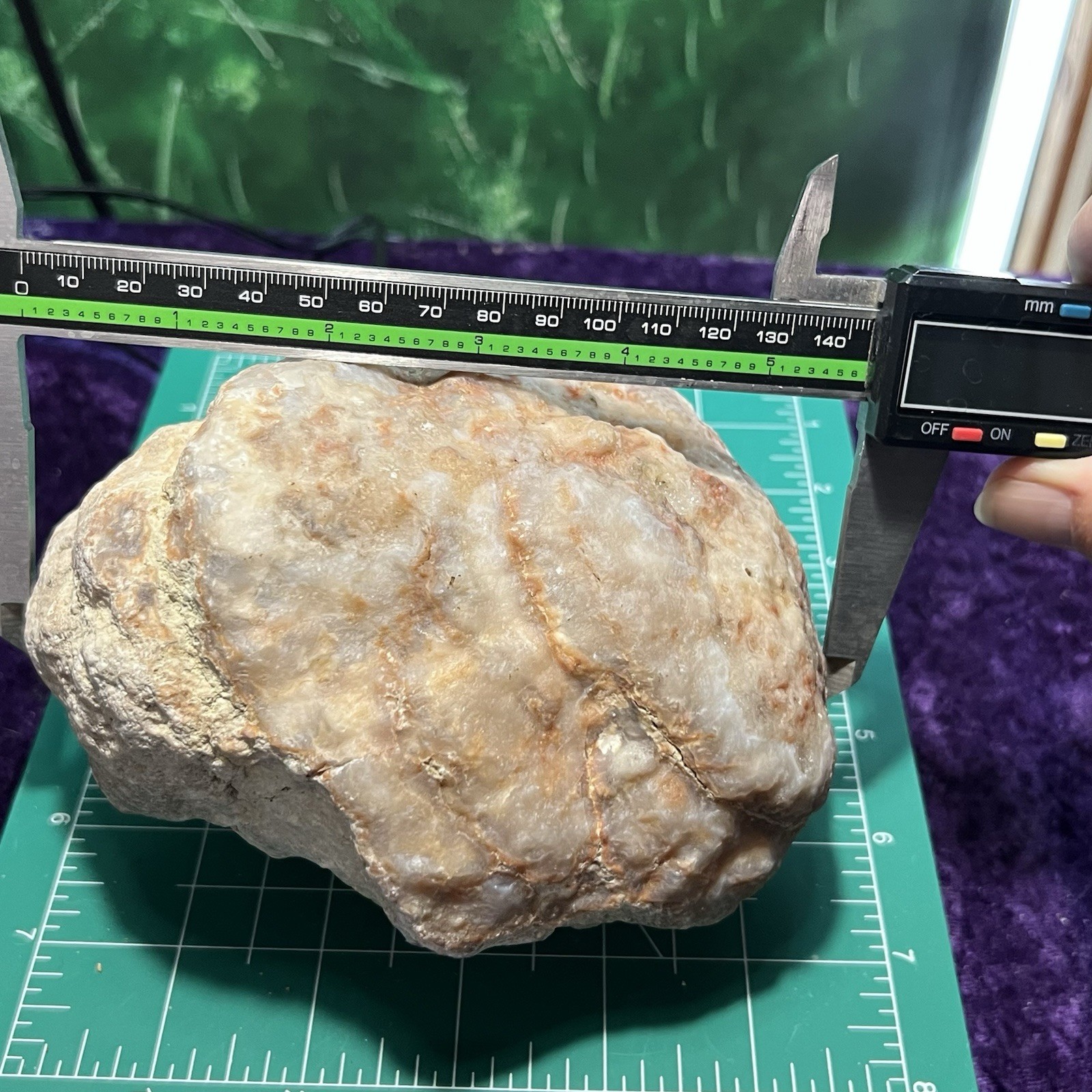 5-3/4” Large Unopened Geode Agate Uncut Quartz Crystal Slight Rattler w/Fracture