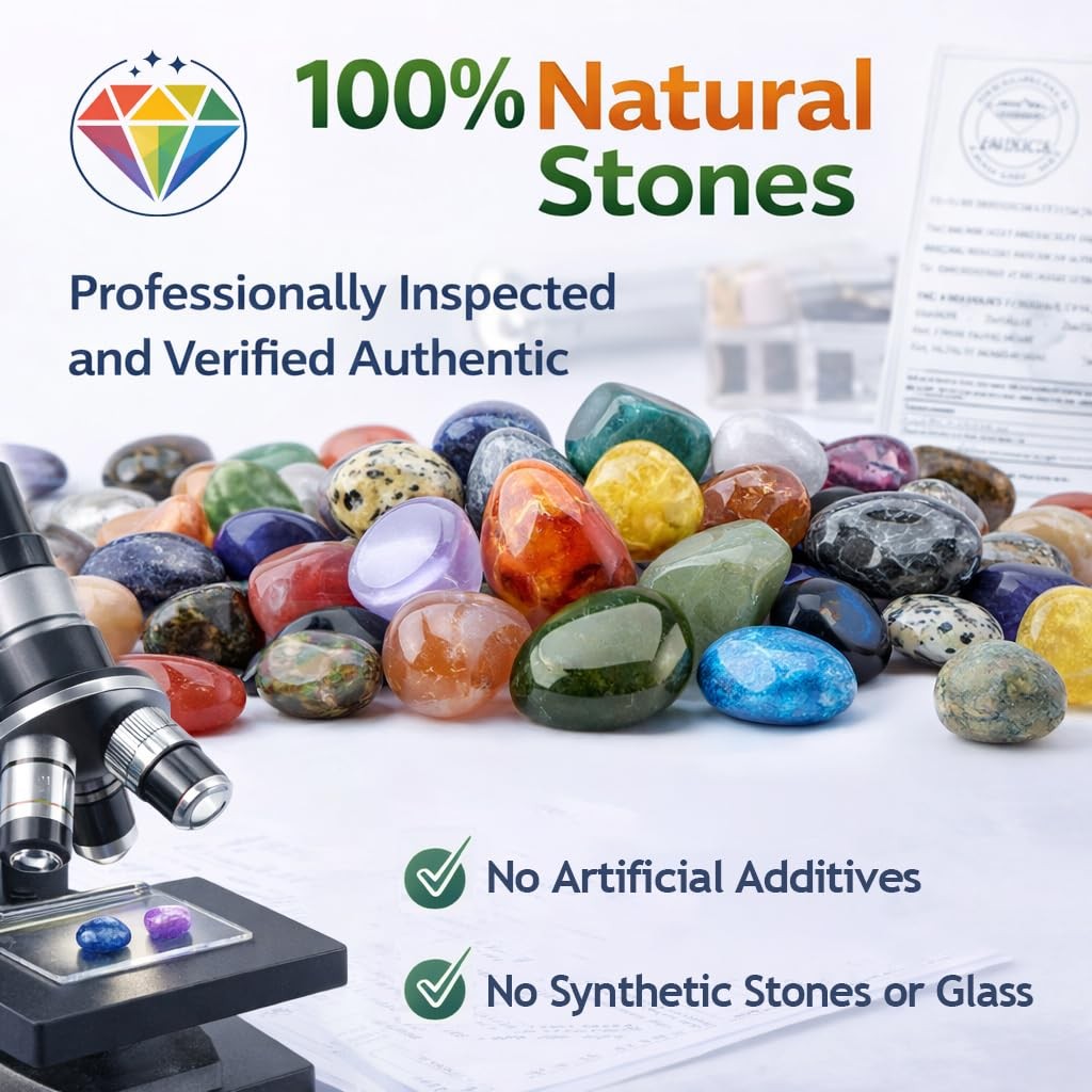72pcs Healing Crystal Stones Set Tumbled Gemstones Bulk Decor