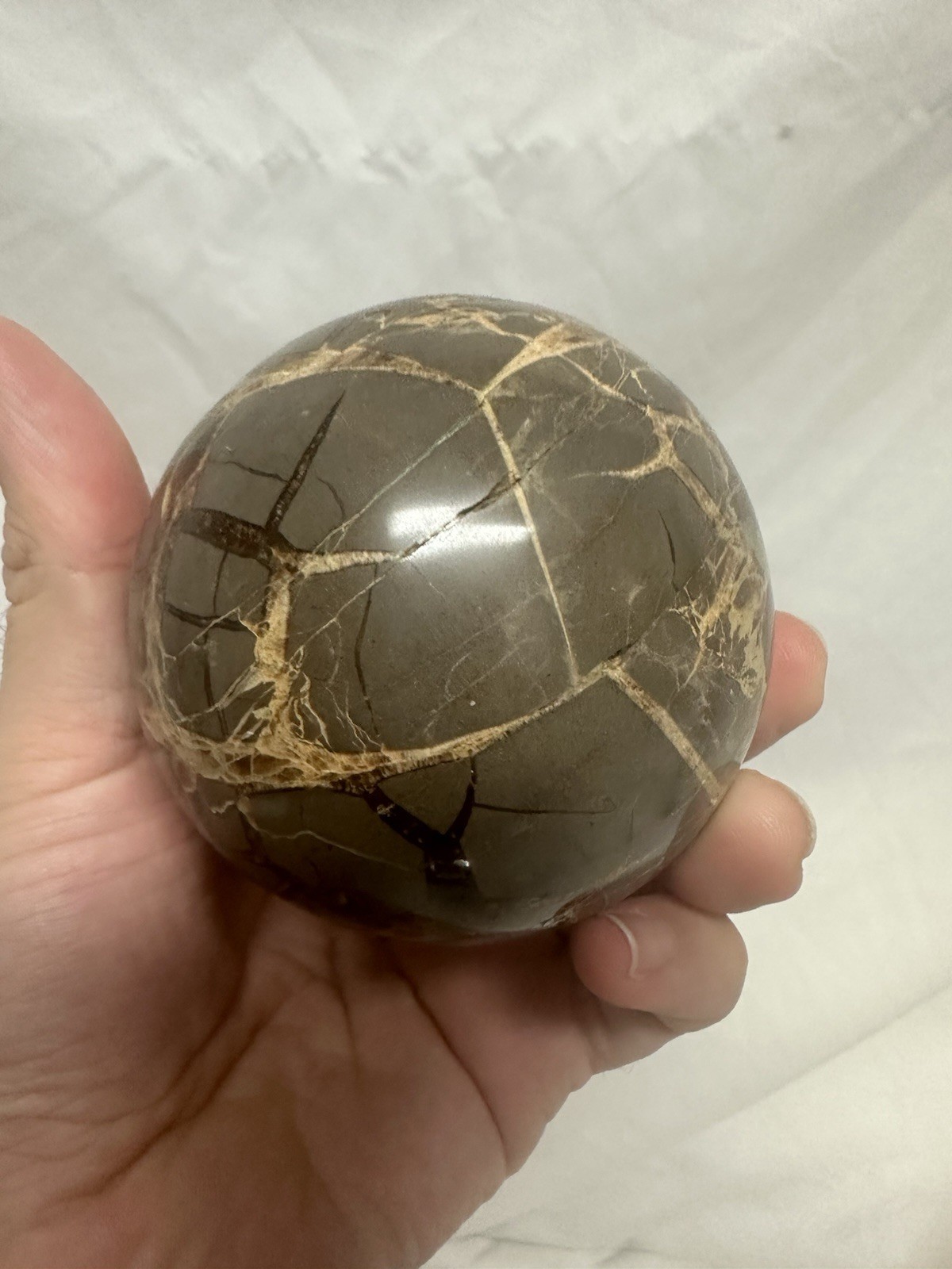 Septarian Dragon Stone Sphere Geode Calcite Druzy Crystal Ball Polished Sphere
