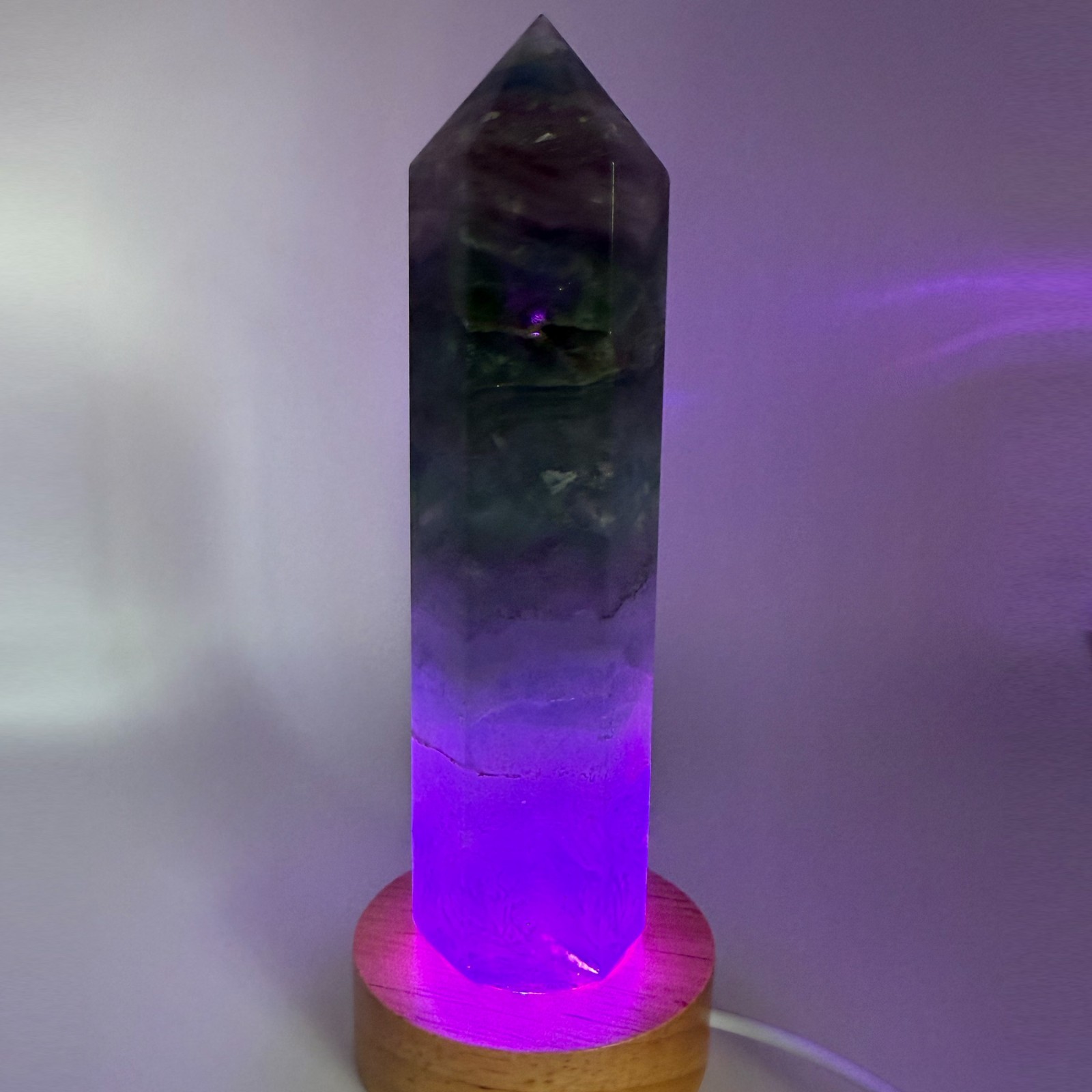 Fluorite Tower with light stand – 6 inches