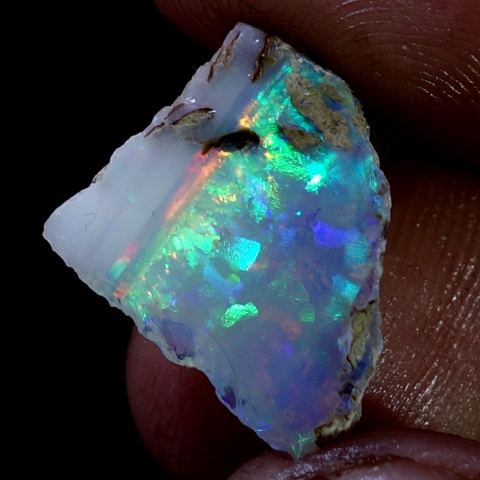 AA+ Ethiopian Dry Opal Rough Entreated Welo Opal Multi Fire Color Flash 06.30Cts