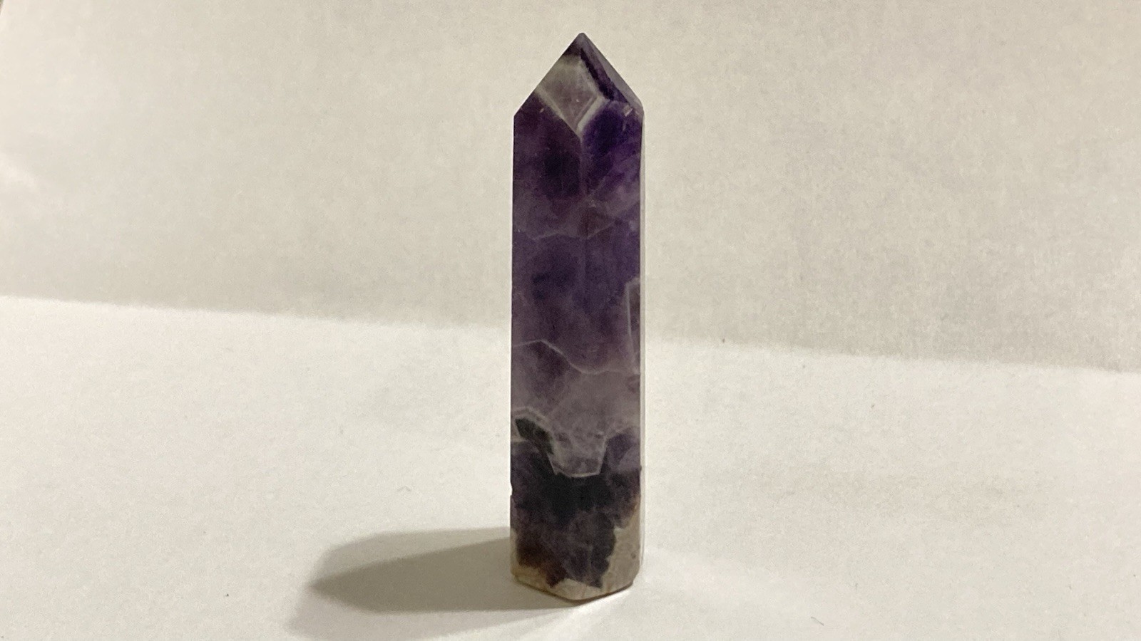 24G Purple Amethyst Cut Polished Crystal Tower Pyramid Decor Mineral Specimen