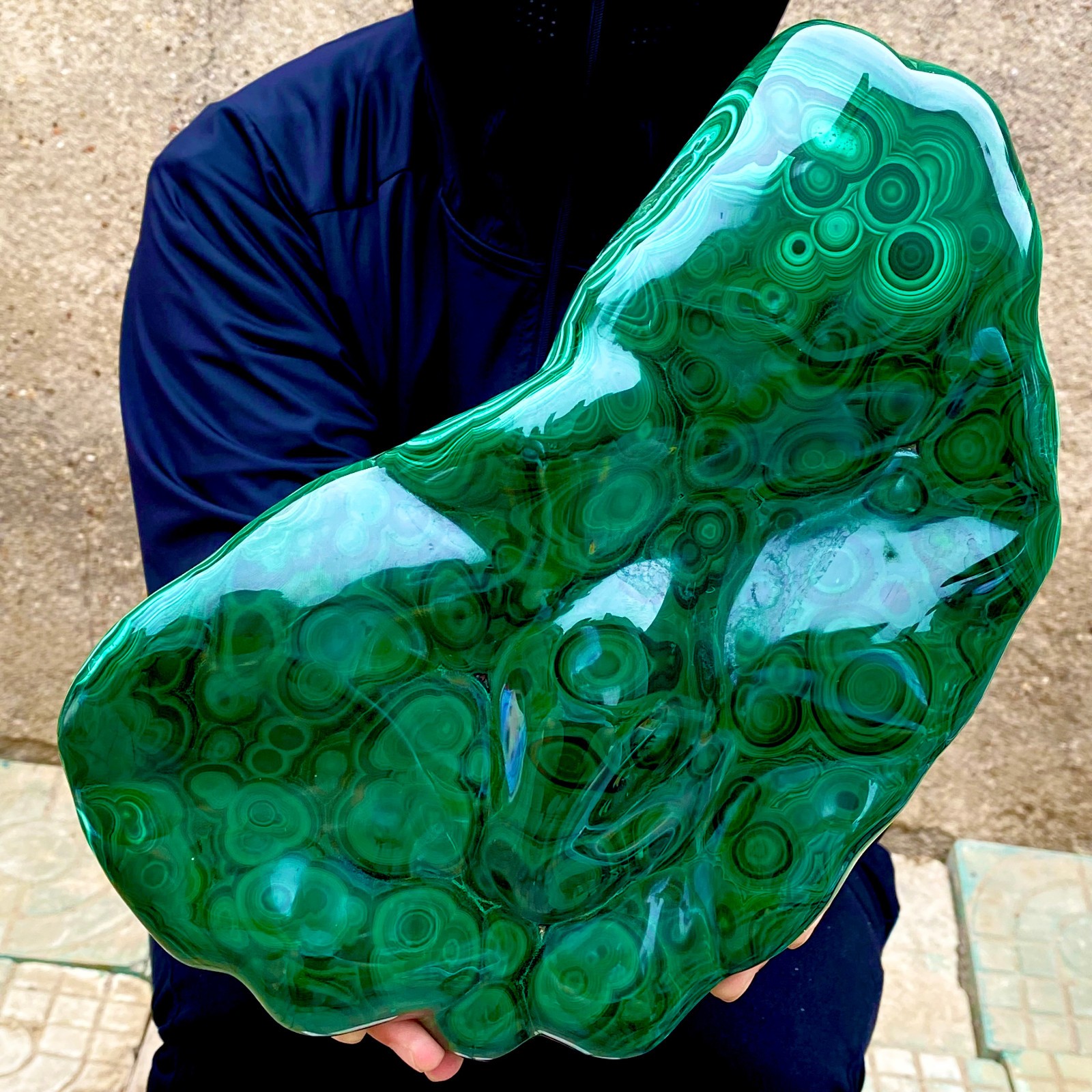 15.7LB Natural glossy Malachite transparent cluster rough mineral sample
